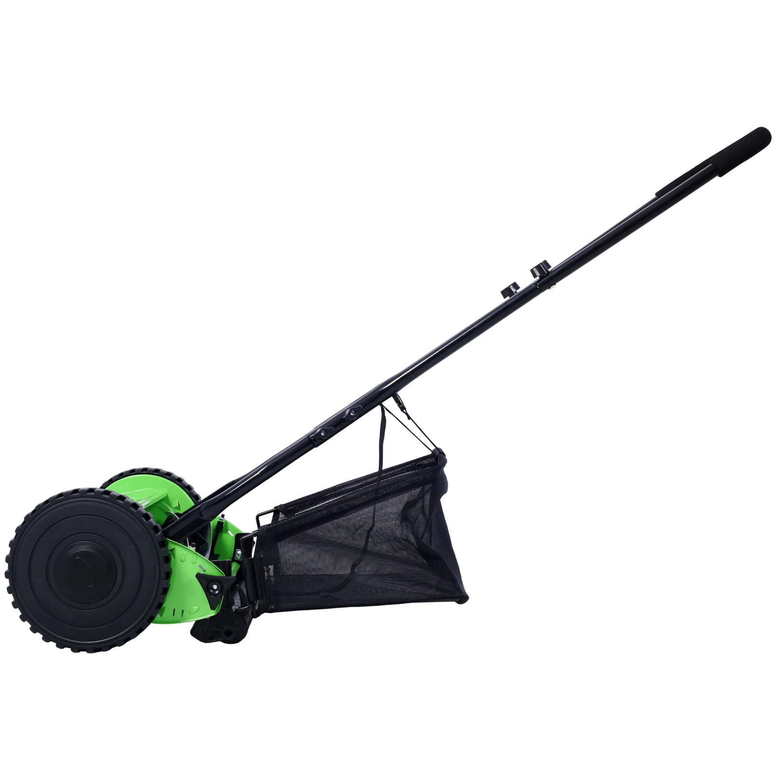Deiokin 14-inch 5-Blade Push Reel Lawn Mower with Grass Catcher (Green, 14 in) lroo9