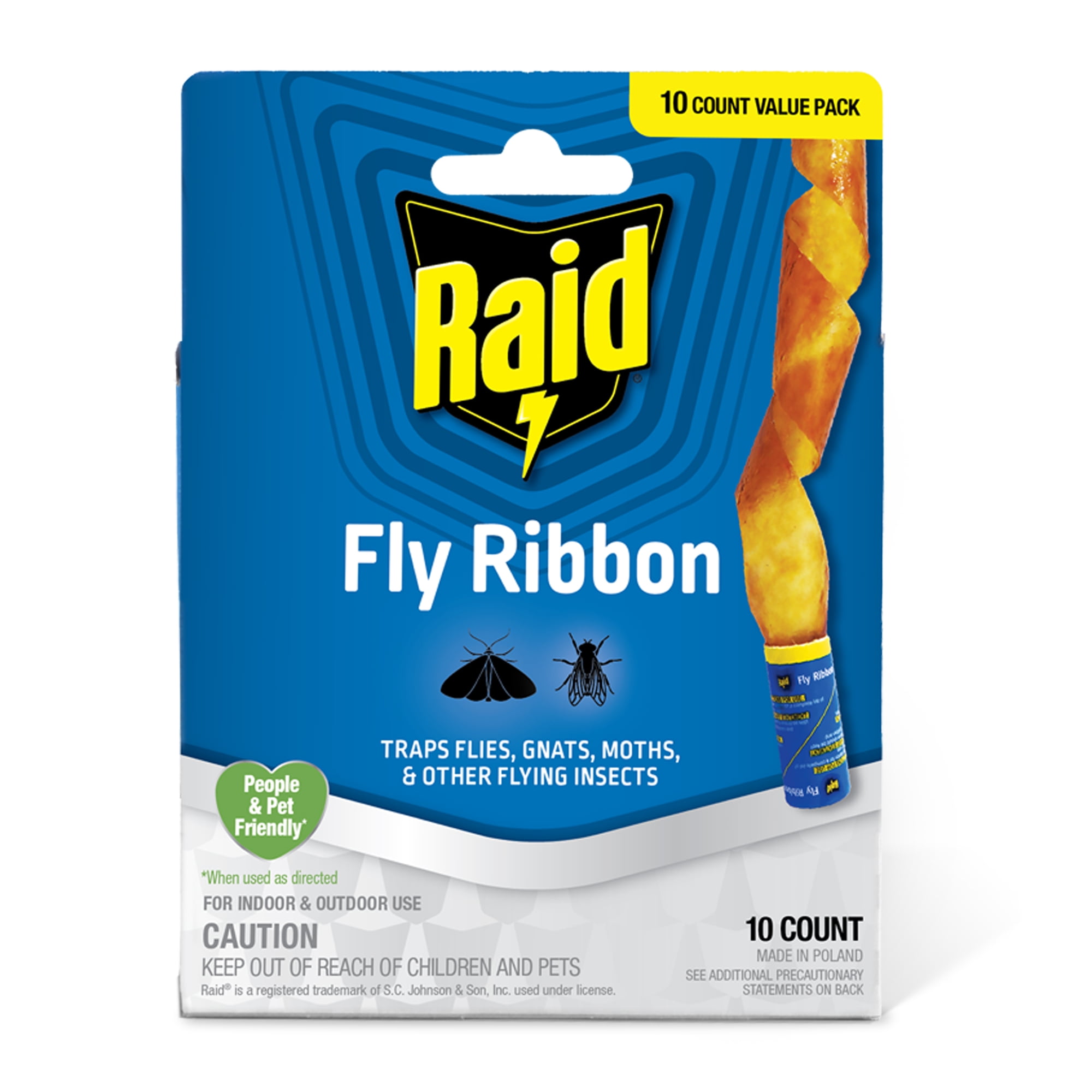 Raid Fly Ribbons Indoor and Outdoor Flying Insect Traps (10 Count) ry21o