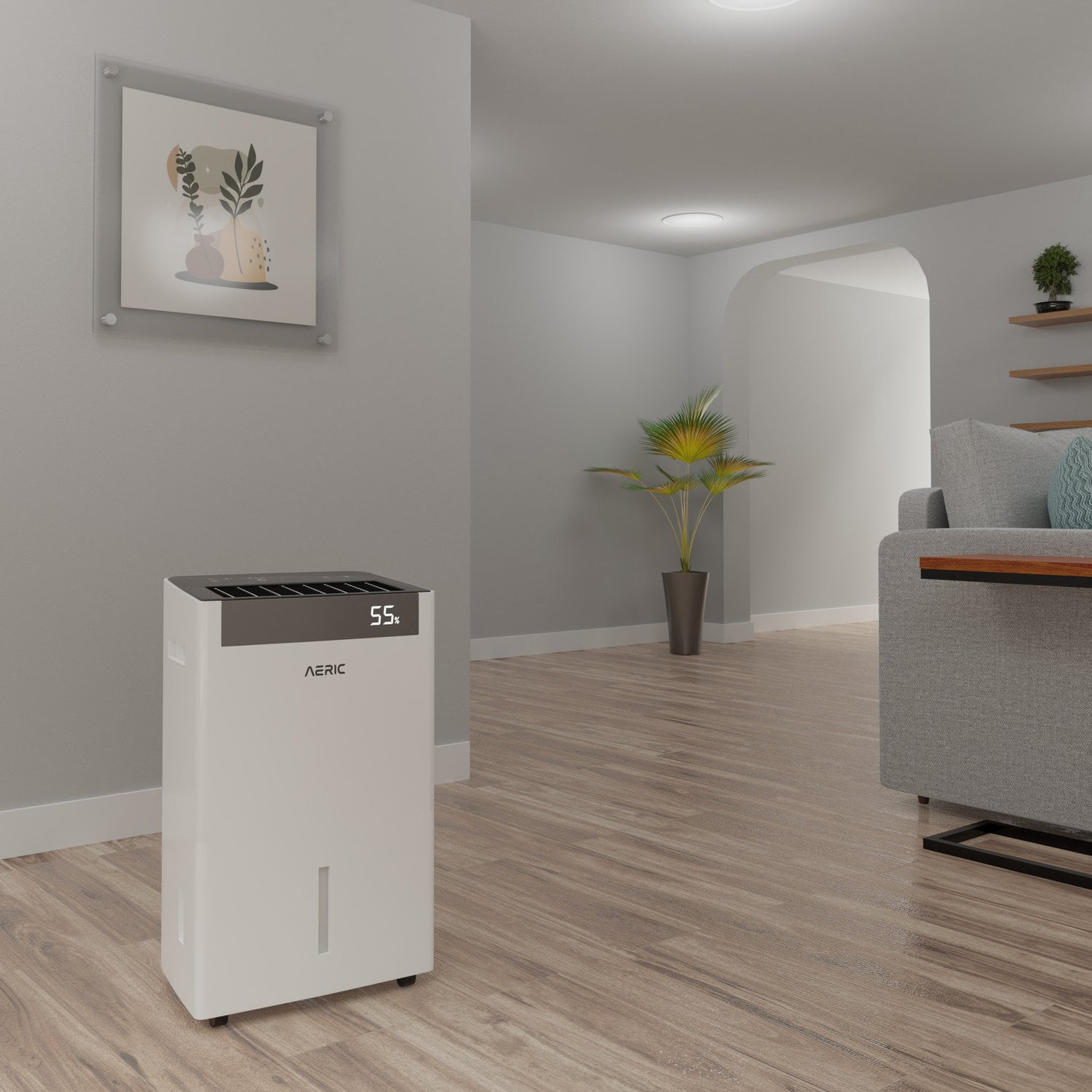 Aeric 50-Pint Portable Dehumidifier for Large Rooms up to 4500 Sq Ft with Drain Hose (White) d0y68