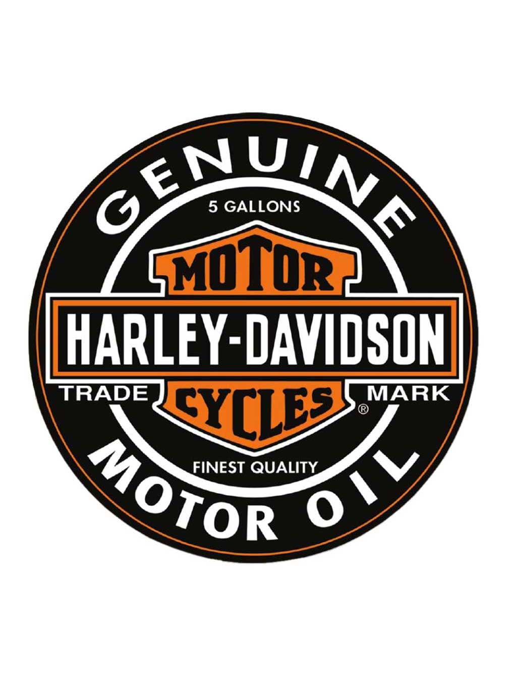 Harley-Davidson Motor Oil Bar & Shield Round Jigsaw Puzzle (Black, 26.5 in) md6ak