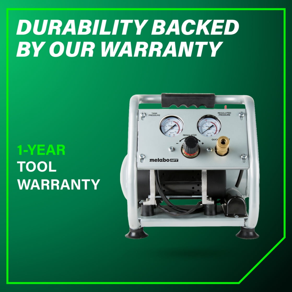 Metabo HPT Quiet Oil-Free Air Compressor (1 gal, 25.2 lb) s1edh