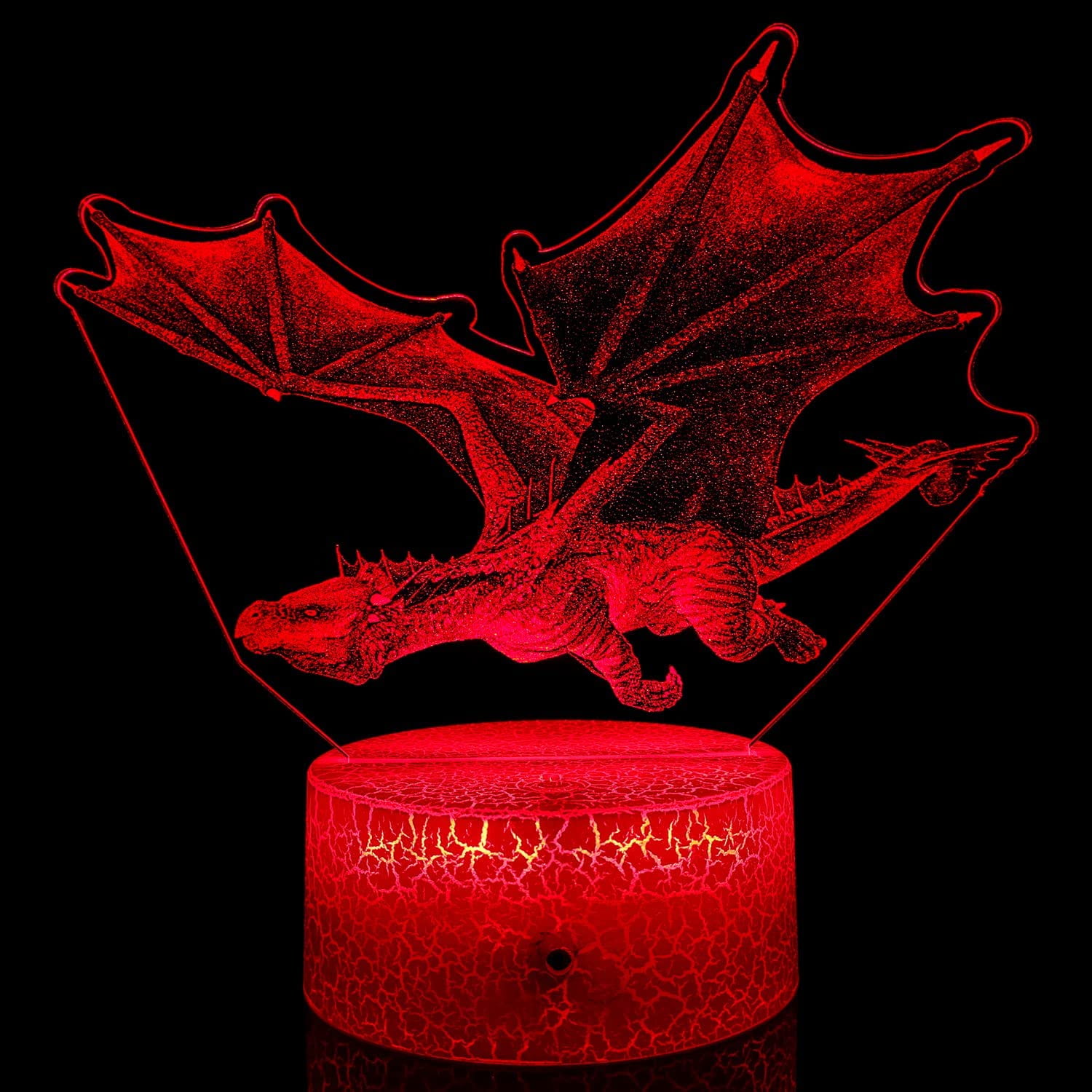 Ysitian Dragon Night Light for Kids, LED Bedside Lamp with Remote & Smart Touch (7 Colors, 1 Pack) squwf