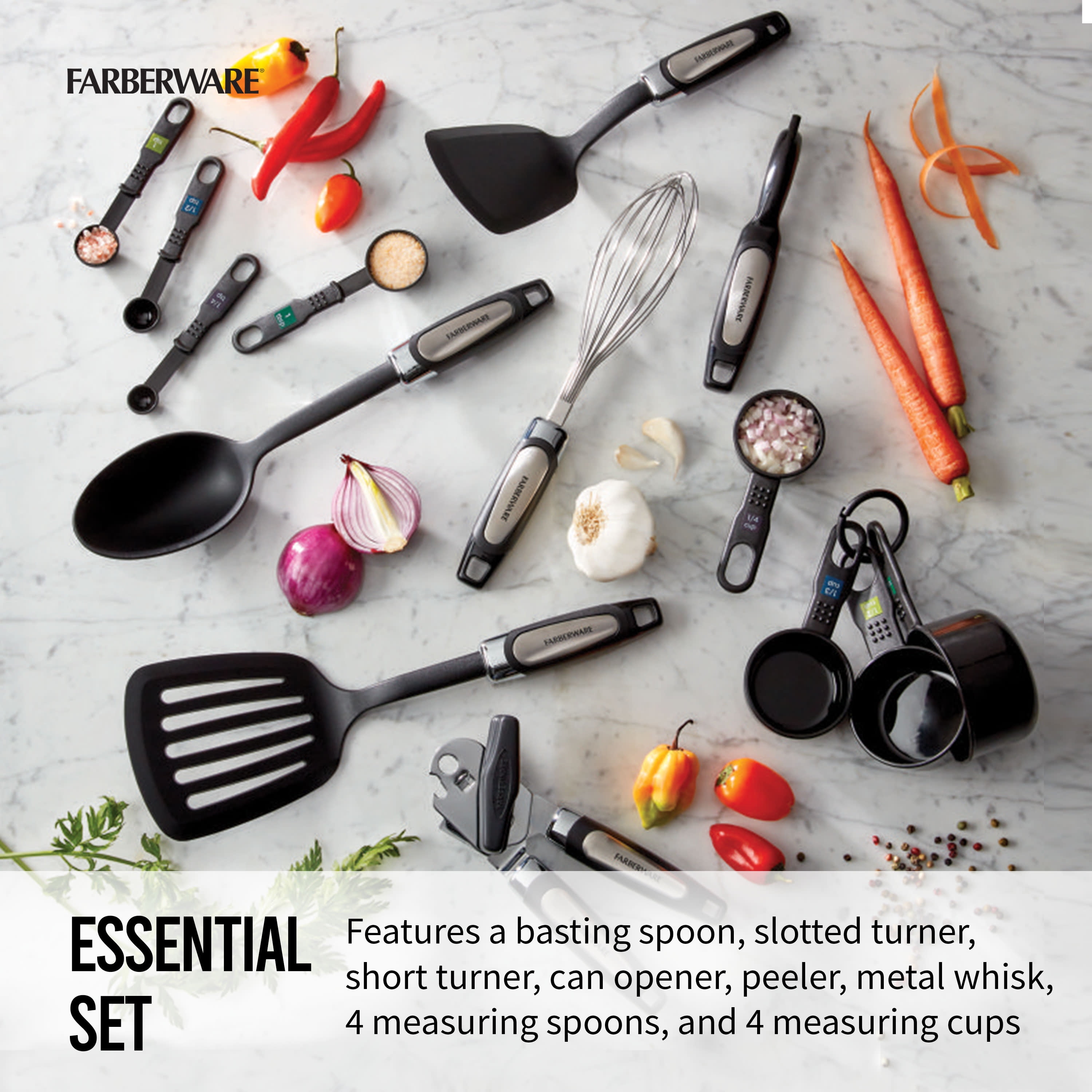 Farberware Professional Kitchen Tool and Gadget Set (Black, 14-Piece) d1hgj - Image 2