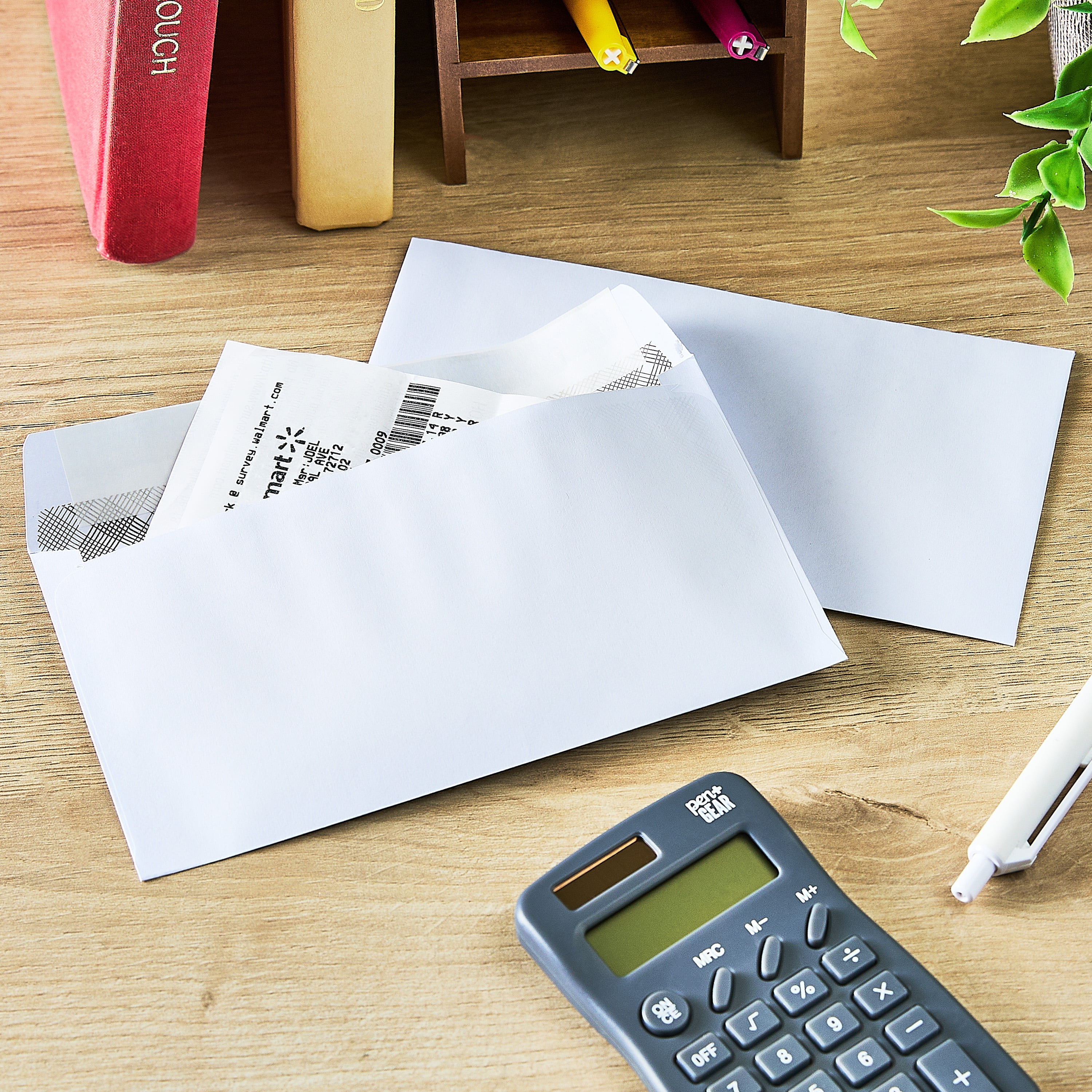 Pen+Gear #6 Privacy Tint Peel and Stick Envelopes (White, 3.63 in x 6.5 in, 100 Count) 8foqp