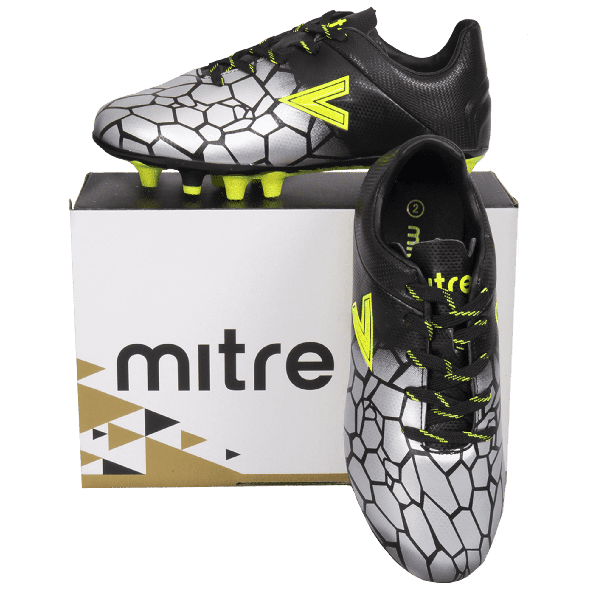 Mitre Youth Soccer Cleats Lightweight Water Resistant Performance Footwear (Green, 4 US) 1p8am