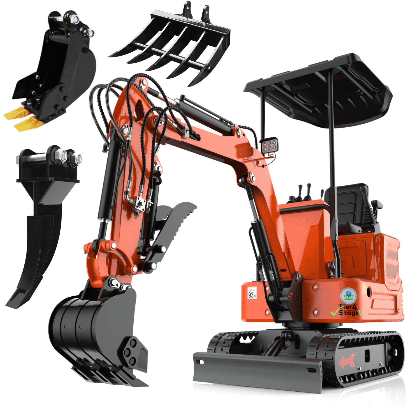 MachPro DS-15Pro 1.2 Ton Mini Excavator (13.5HP Engine, 36 in Width, Includes 4 Attachments) xlajn