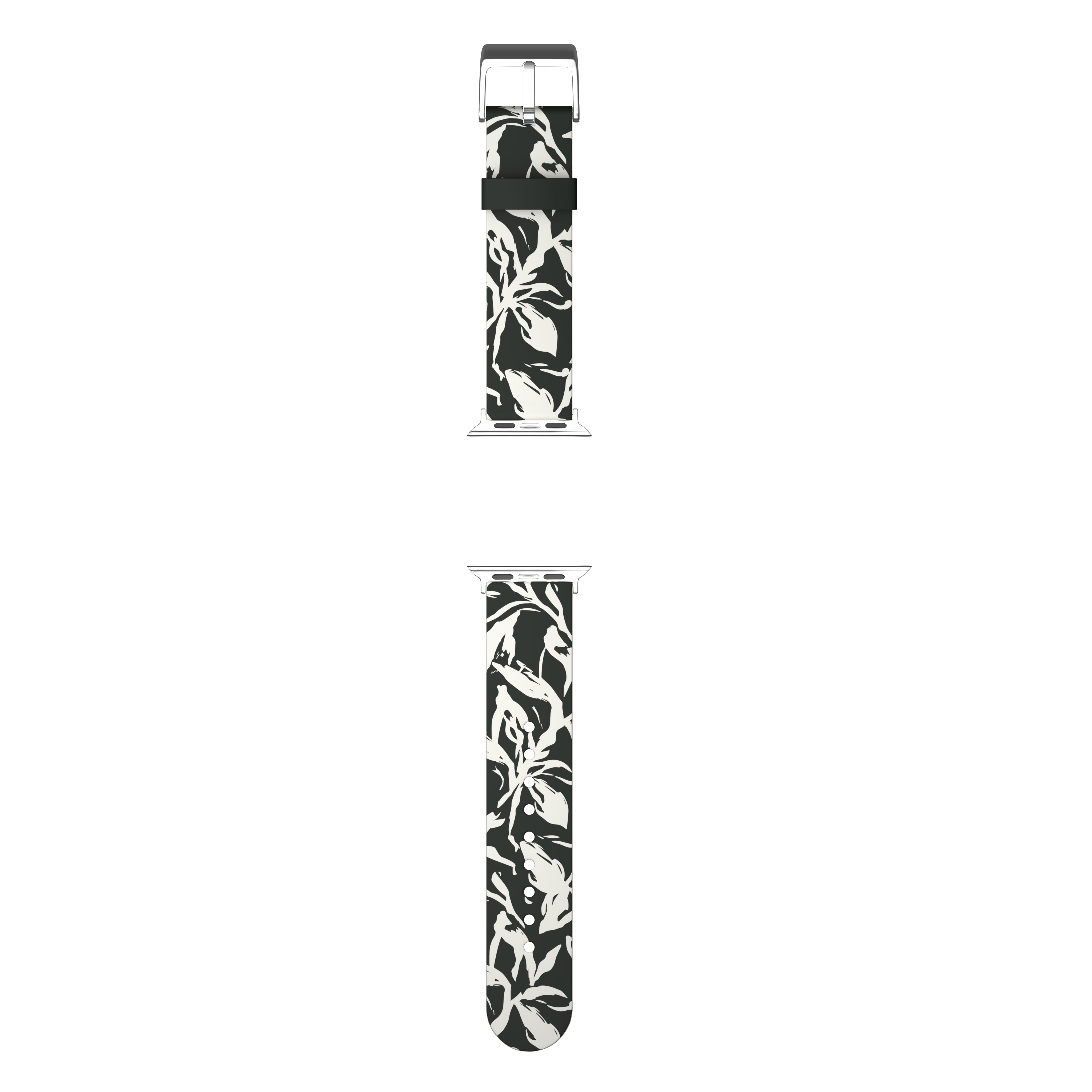 MobyFox Midnight Flora Silicone Smartwatch Band (Black, Universal Fit) a43xp