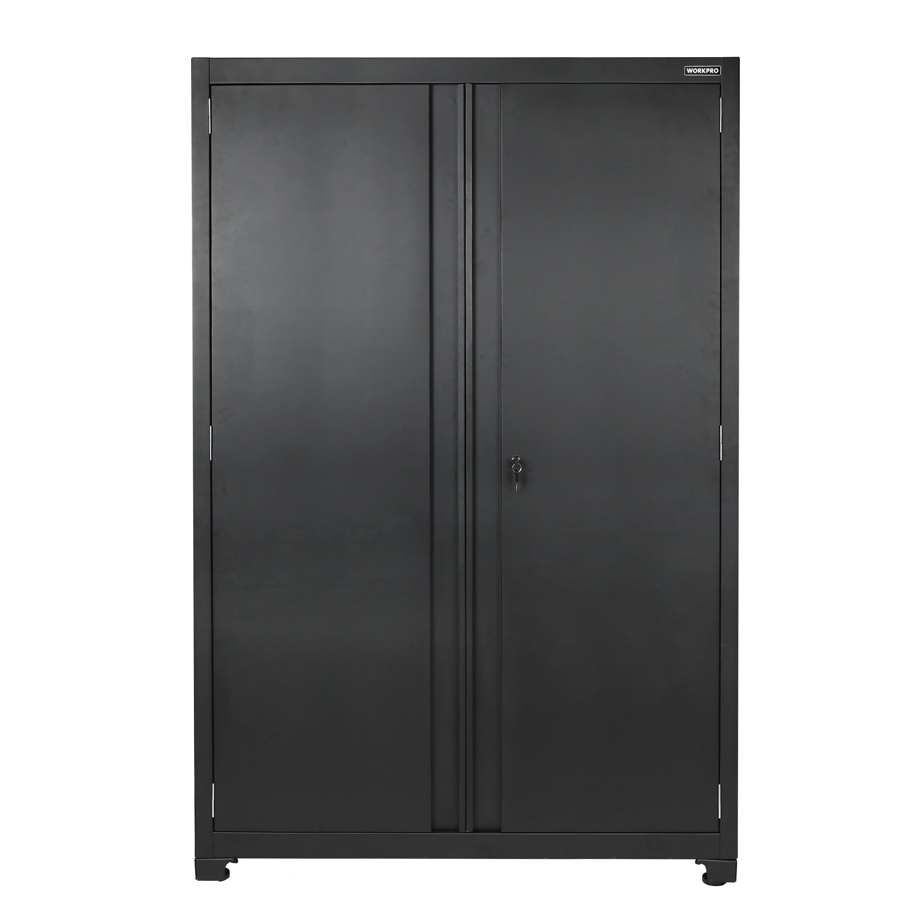 WORKPRO Heavy-Duty Garage Storage Cabinet, Adjustable Shelving Unit with Locking Doors (Black, 48 in. W x 72 in. H x 18 in. D) glwmm