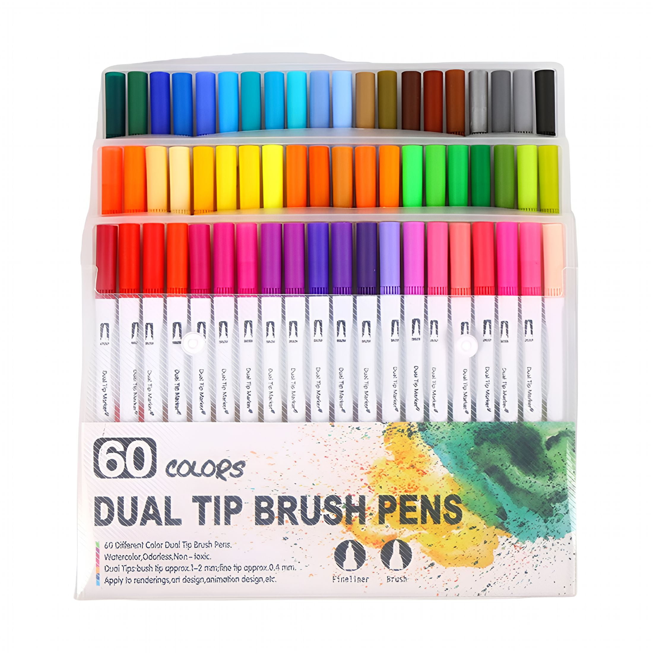 CCOCC Double Ended Brush Pen Marker Set for Calligraphy and Coloring (100 Colors) mklui