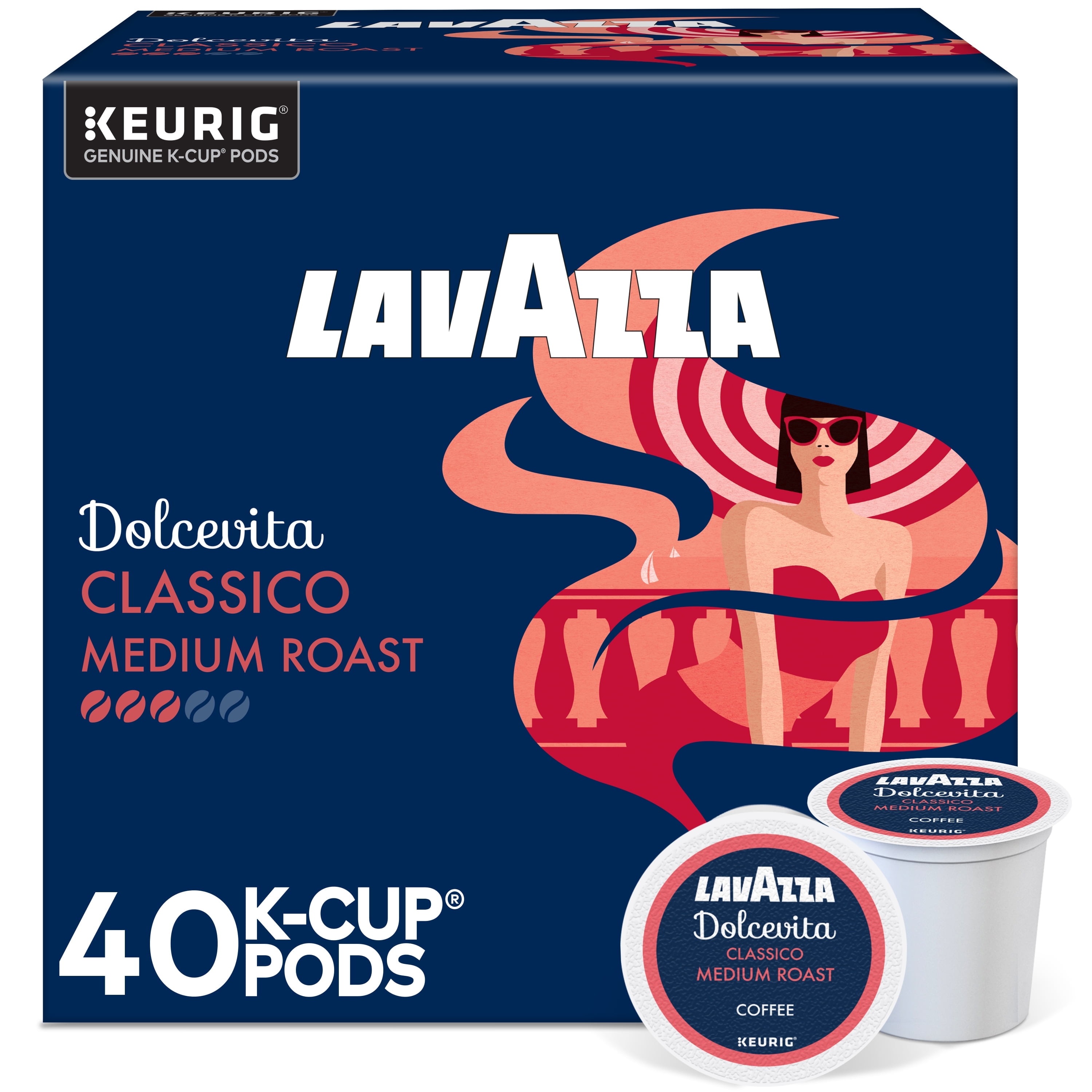 Lavazza Dolcevita Classico Medium Roast Coffee K-Cup Pods for Keurig Brewers (40 Count) 46hwv