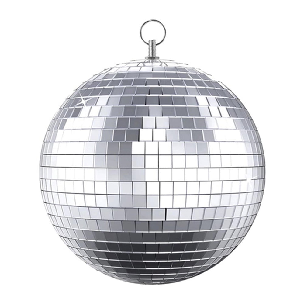 Vensio Glass Disco Mirror Ball Reflective Rotating Hanging Party Decor (8 in) jgaiz