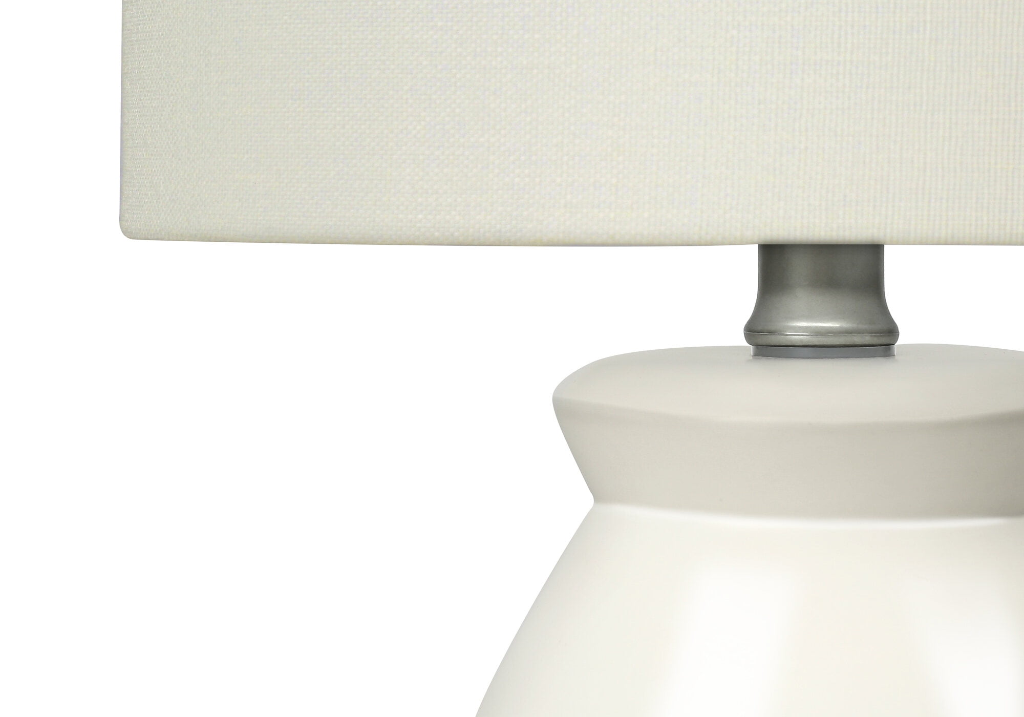 PuppyCheer Ceramic Table Lamp Modern Bedside Lighting with Ivory Linen Shade (Cream, 16.5 in) tlif5