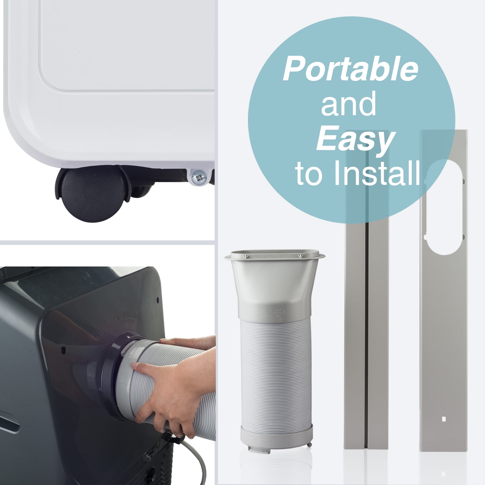 Ukoke 11500 BTU Portable Air Conditioner, 4-in-1 Smart Room Cooler with Heater, Dehumidifier, and Fan (White, 400 Sq. Ft) s9g40