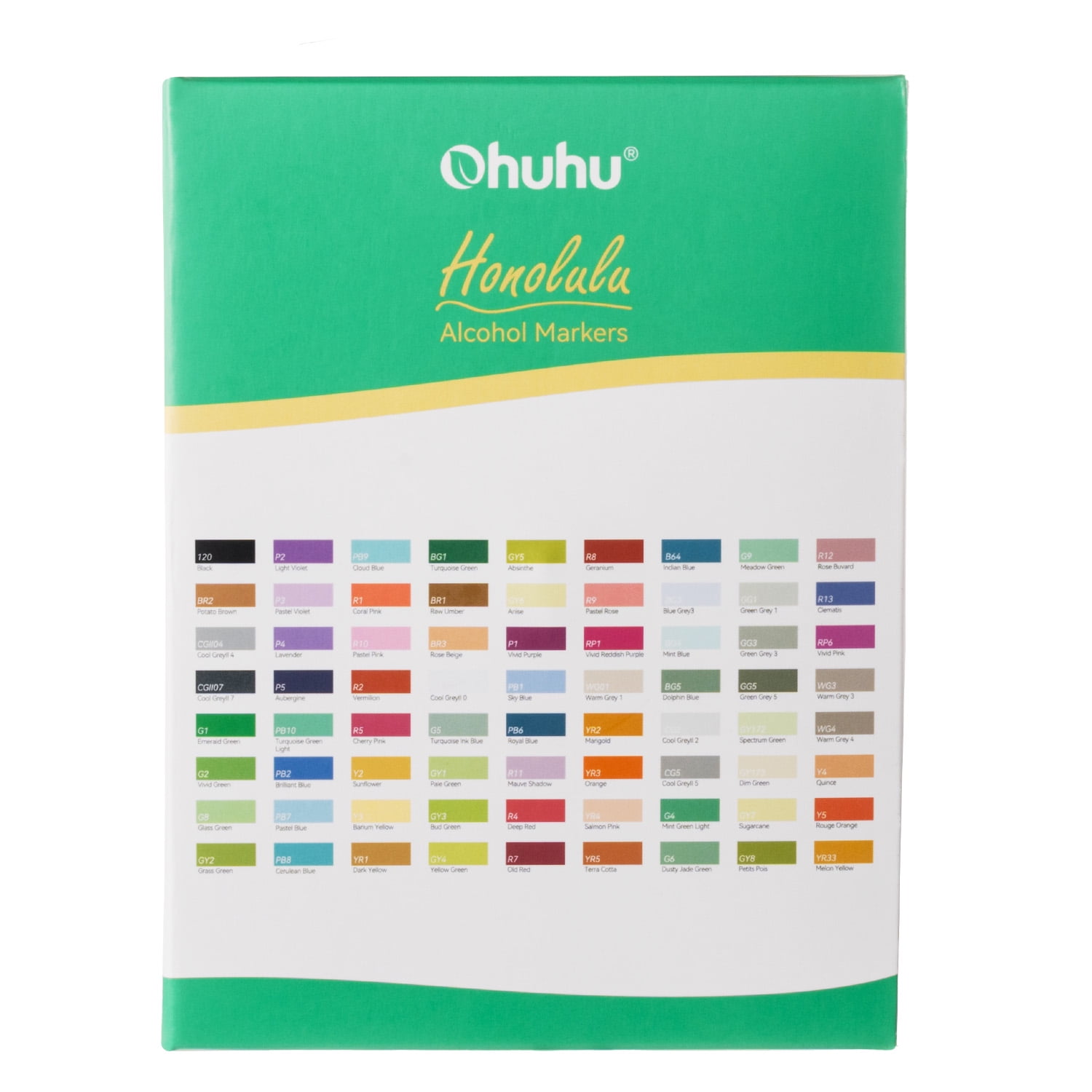 Ohuhu 72-Color Alcohol-Based Marker Set, Dual Tip Brush and Chisel Markers with Colorless Blender (73 Piece Set) k7u2r