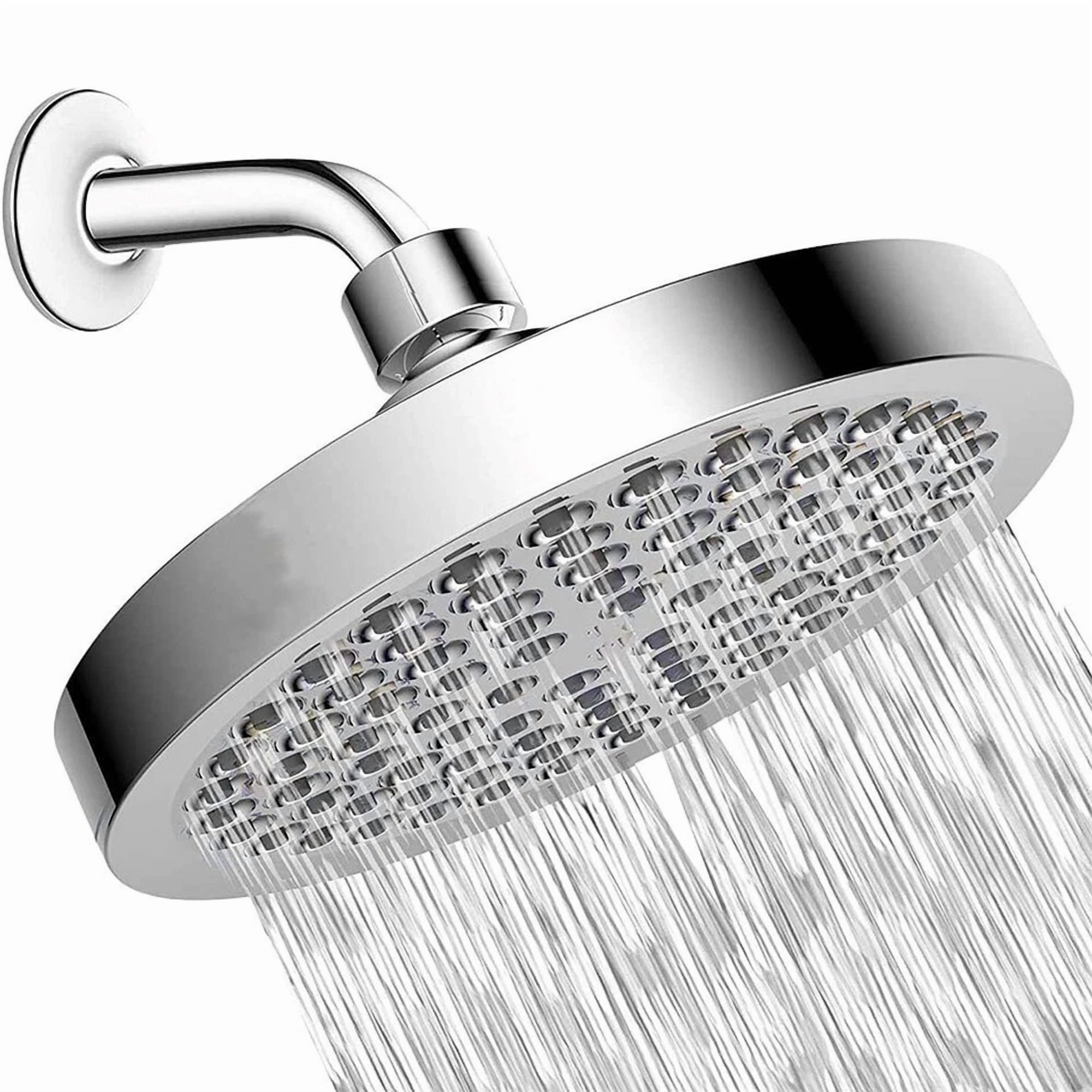 Flint 6 in High Pressure Waterfall Shower Head (Adjustable Angle, Chrome) n411o