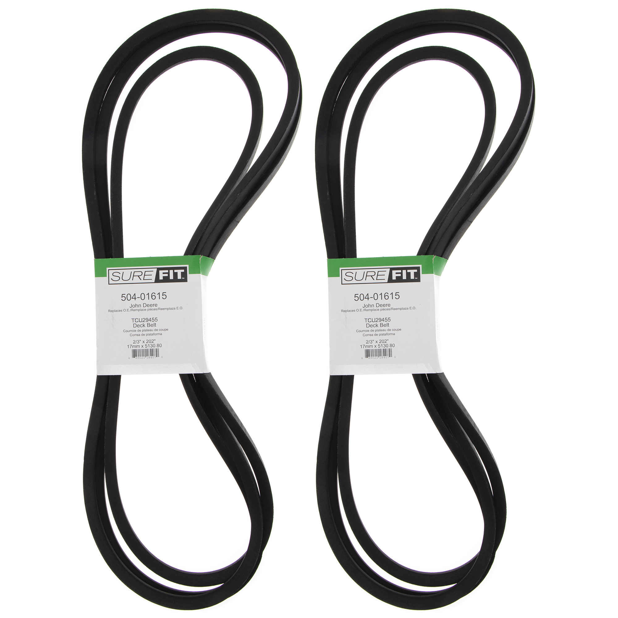SureFit Deck Drive Belt for John Deere ZTrak Z930A Z950A Z960A Z970A (2 Pack) bsbe6