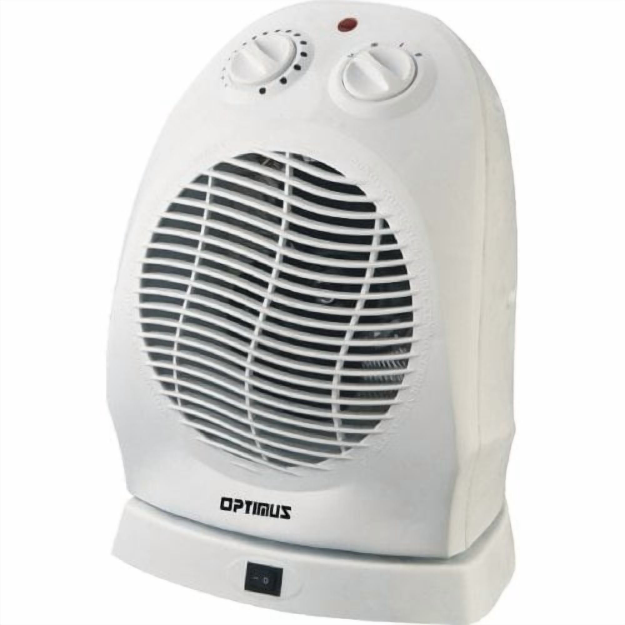 Optimus Enterprise Portable Oscillating Fan Heater with Adjustable Thermostat (White, 1500 Watt) 9u3fv