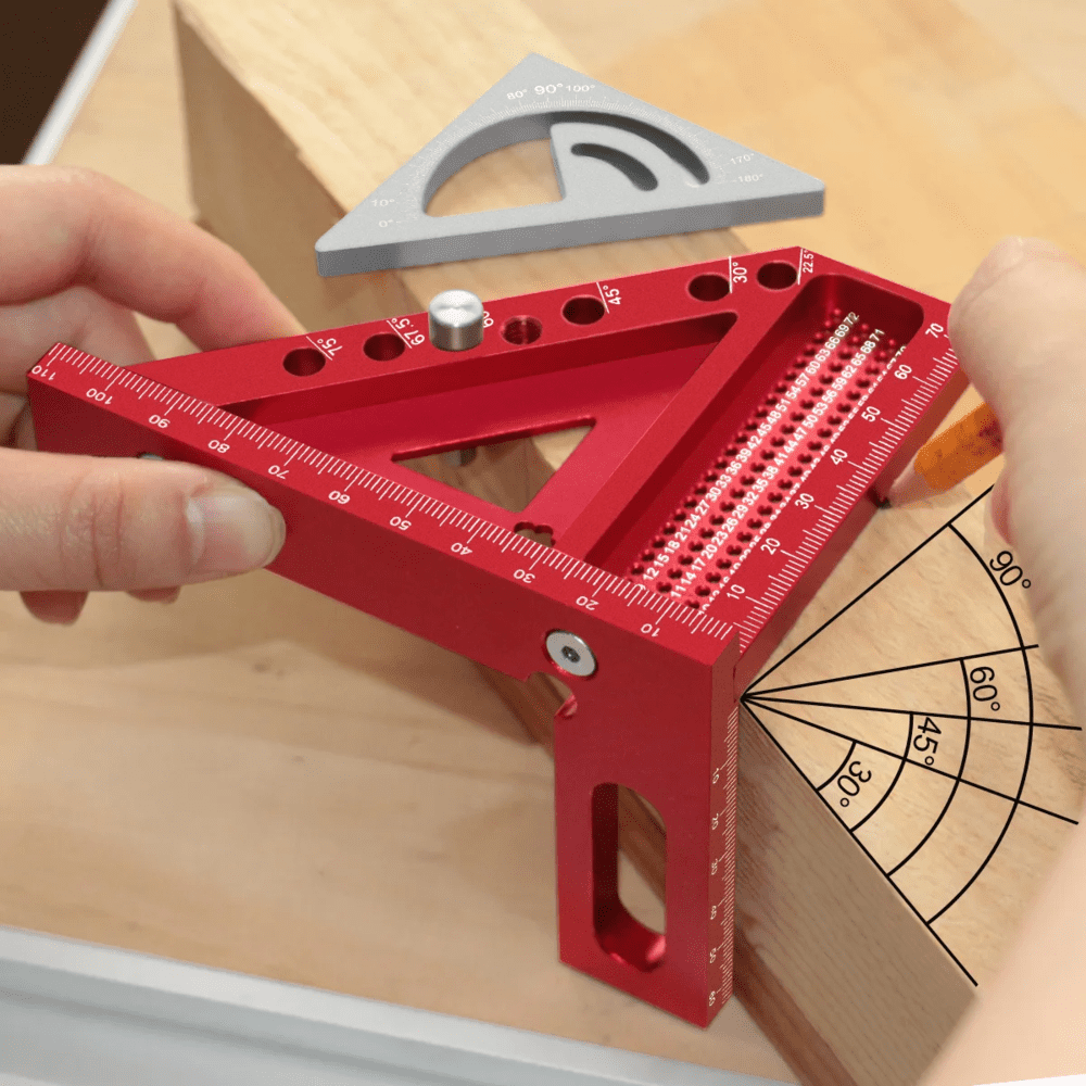 MAOKA Woodworking Square Protractor 3D Multi-Angle Measuring Ruler (Blue, 7.09 in x 7.87 in x 1.18 in) 31suu