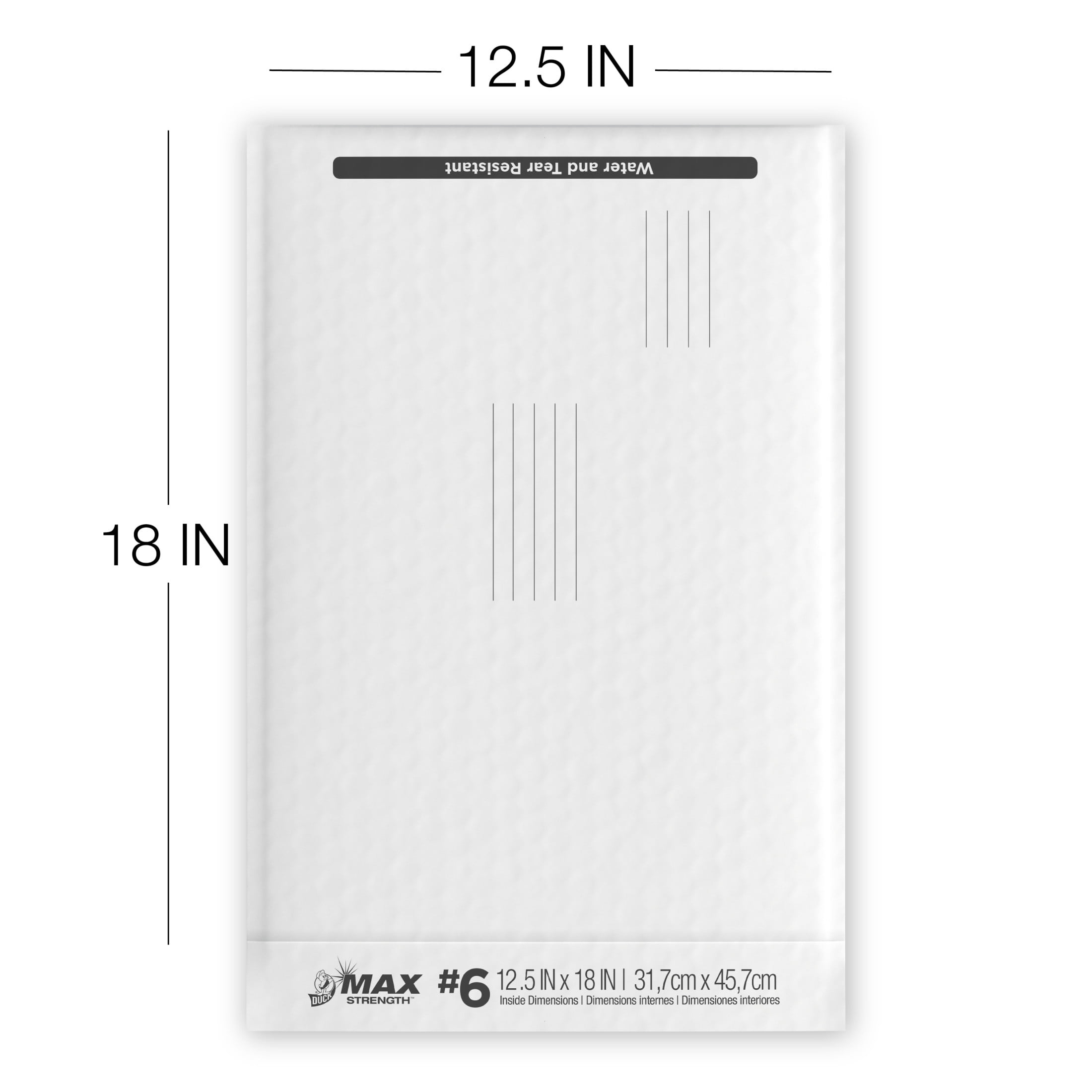 Duck Max Strength Self-Sealing Poly Bubble Mailer (White, 12.5 in x 18.5 in) 7vfbz