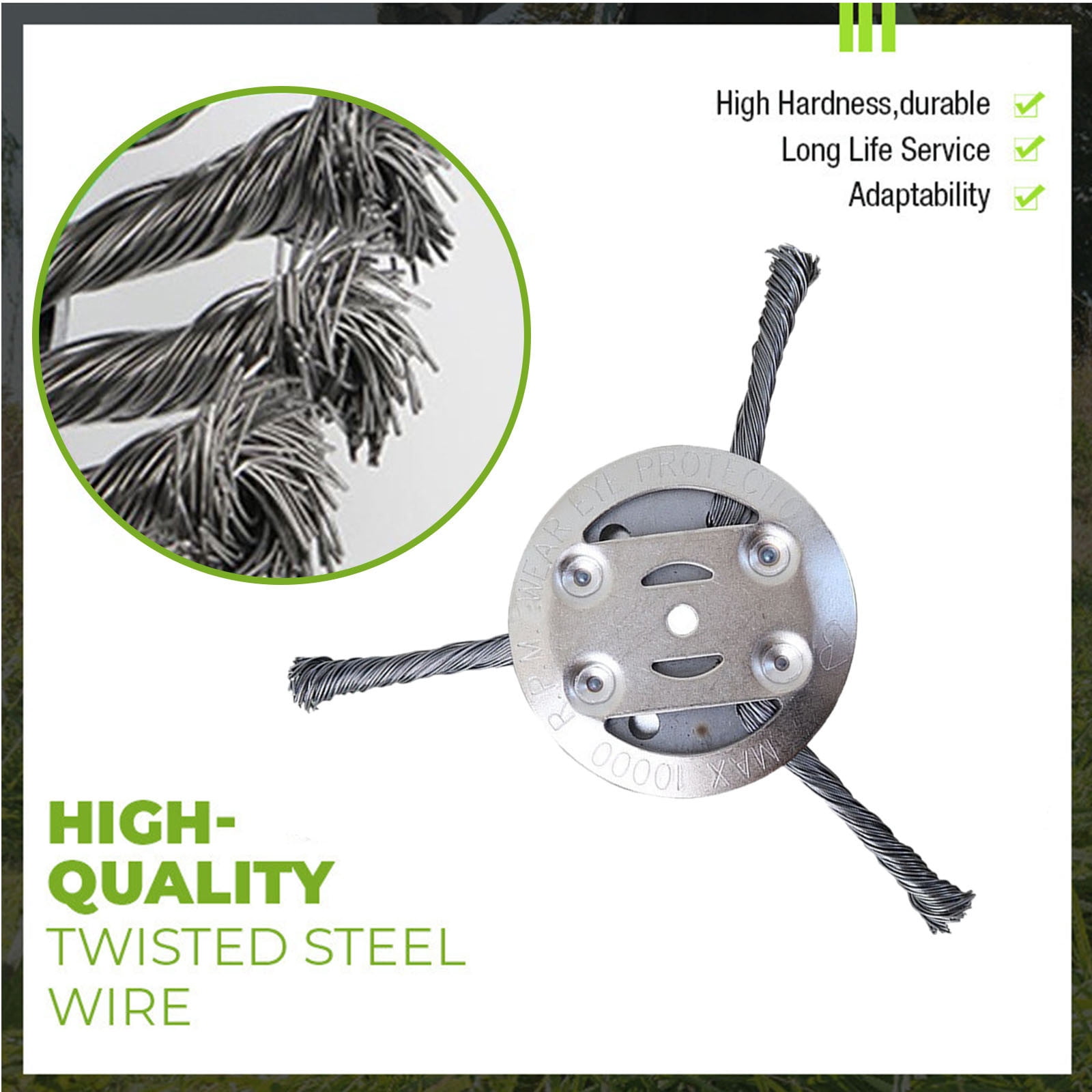 CSSAD Universal Steel Wire Trimmer Head for Lawn Mowers and Weed Wackers (Silver, 6 in) i3diz - Image 5