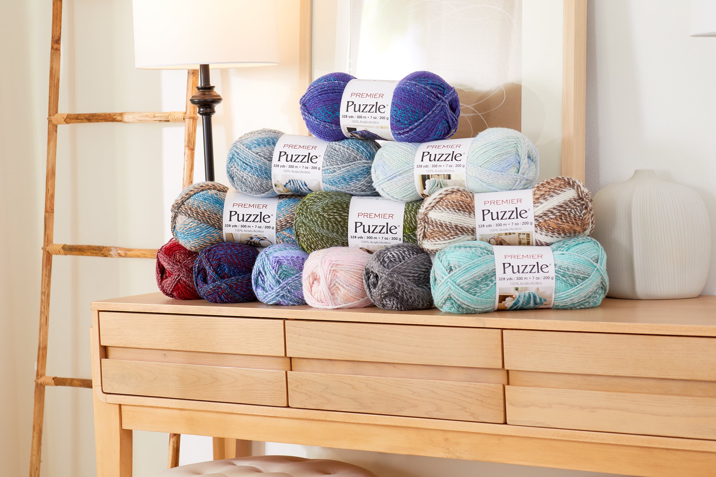 Premier Yarns Puzzle Yarn Acrostic (Blue, 7 oz) y73k8