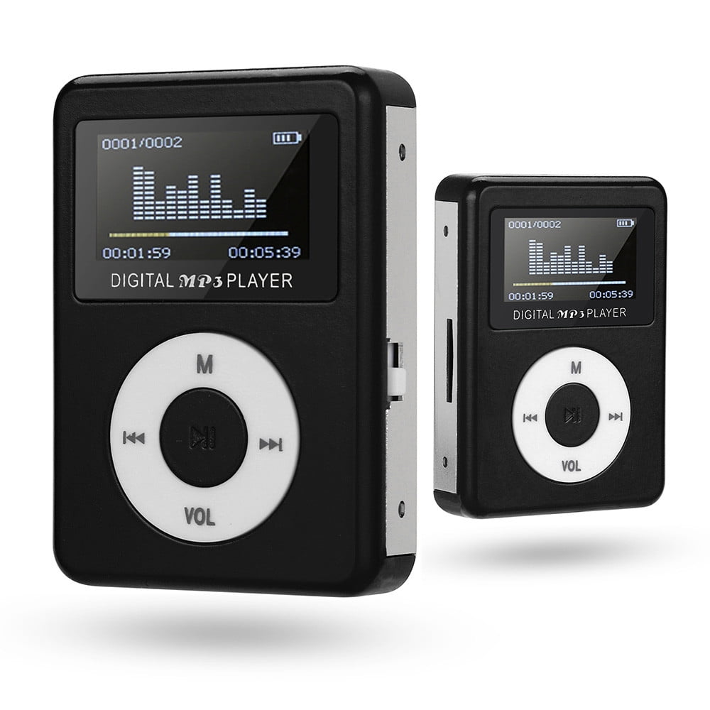 Clukuo Portable Digital MP3 Player with LCD Screen (Black, 2.36x1.57 in) 14zvz