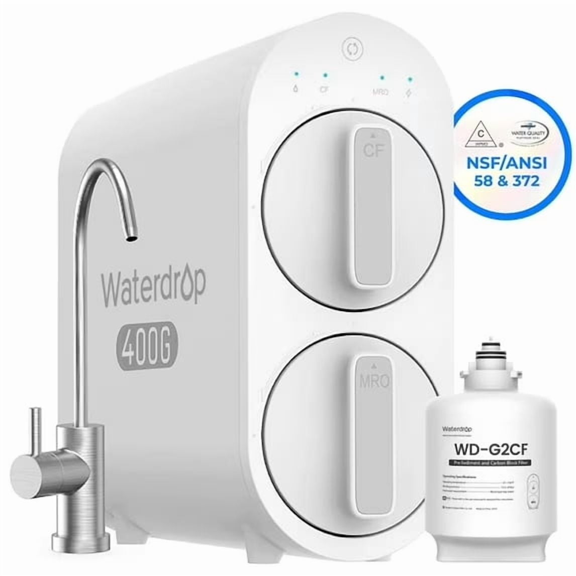 Waterdrop G2 Tankless Reverse Osmosis System, 7-Stage Under Sink Water Filter (400 GPD, 1 Filter) acjzd