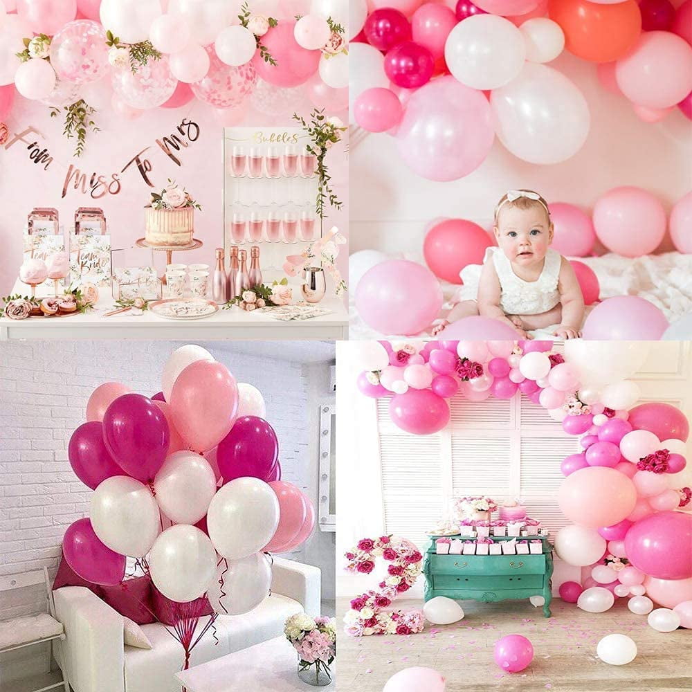 AYUQI Pink Balloon Garland Arch Kit for Wedding Birthday Party Decorations (Pink, 50 Pack) 6w5zn