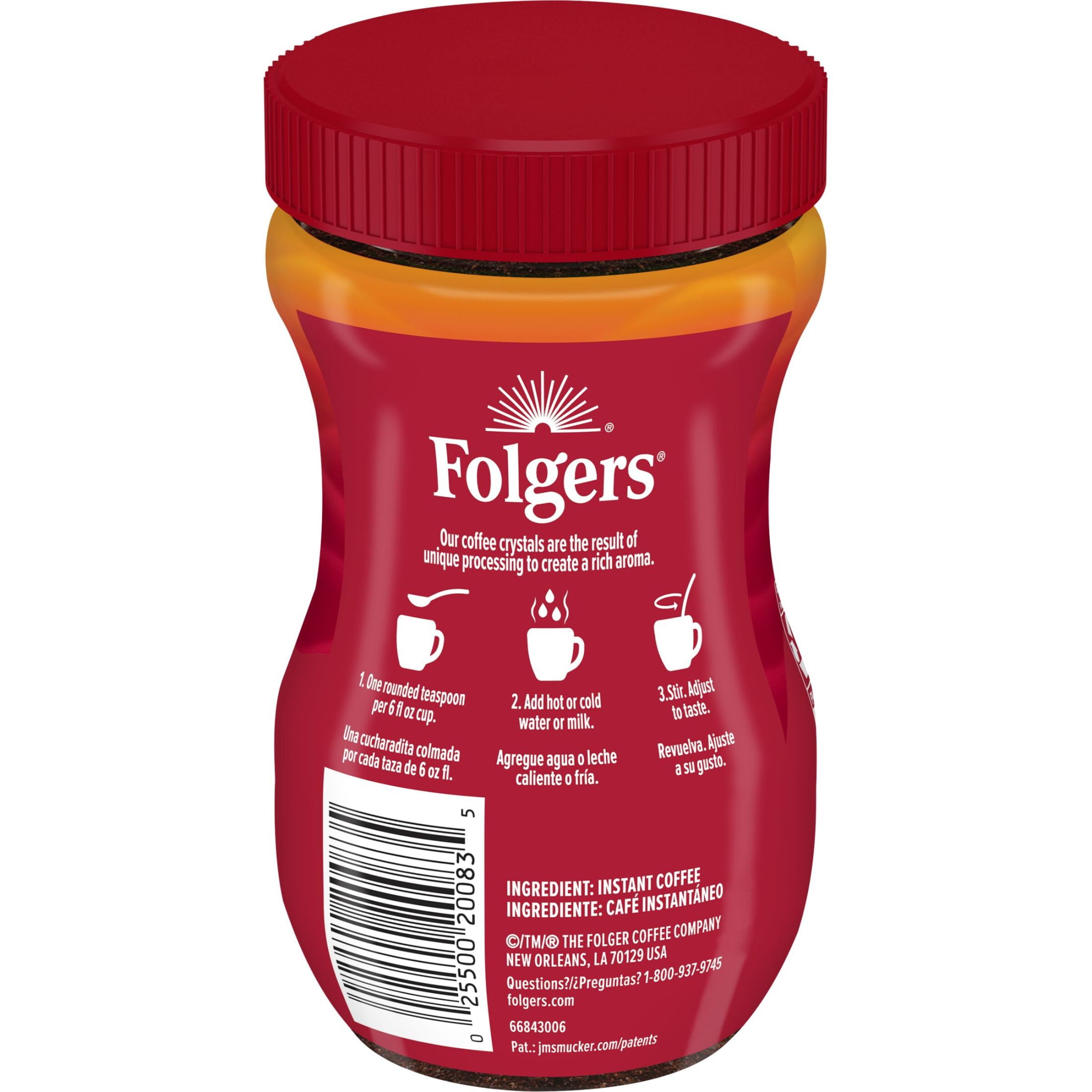 Folgers Classic Roast Instant Coffee (Medium Roast, 3 oz) y0gt5