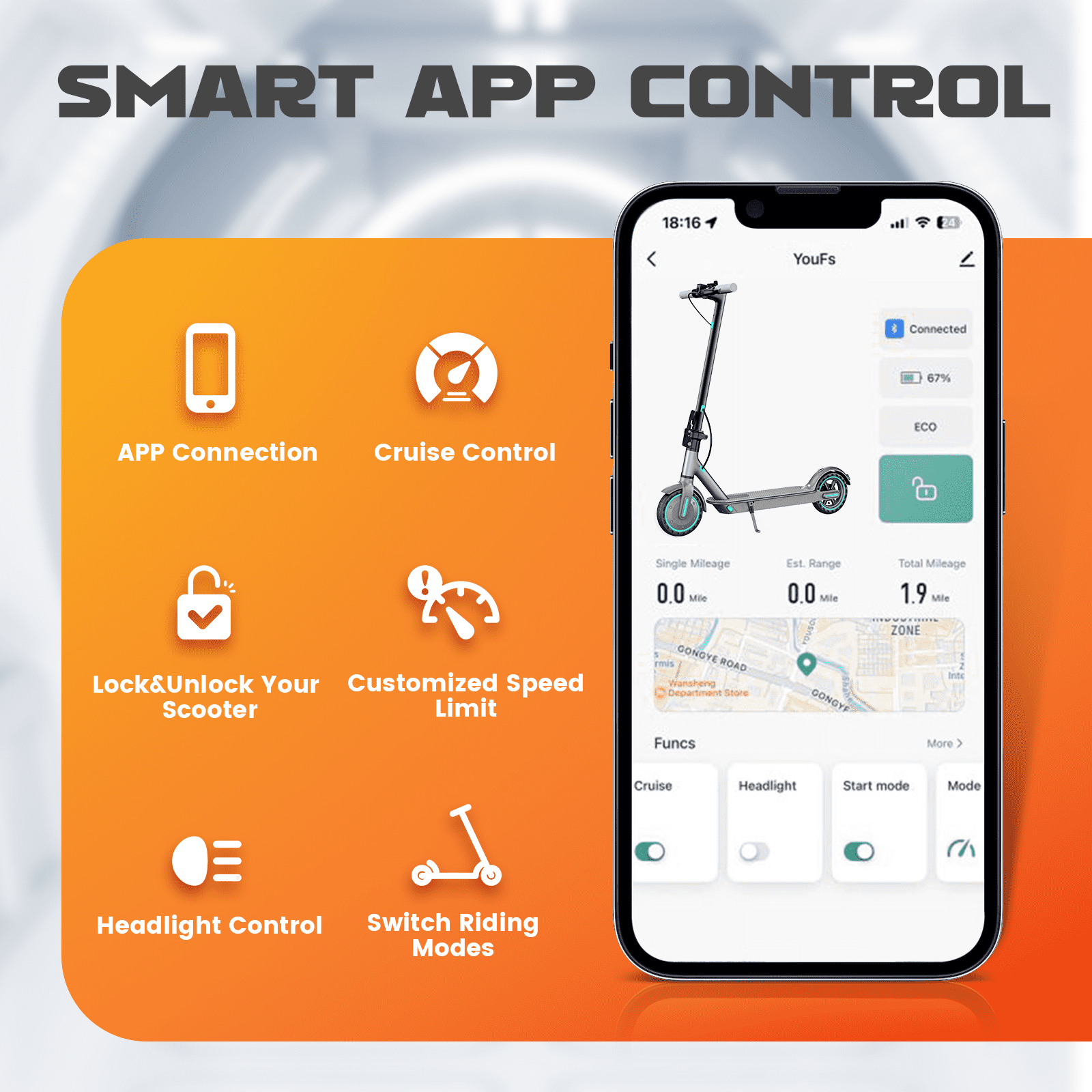 DIERTTIER Electric Scooter for Adults, Portable Foldable Commuter E-Scooter with 350W Motor, 19MPH Max Speed, 16-Mile Range (Blue, 8.5 in Tires) 20ibk