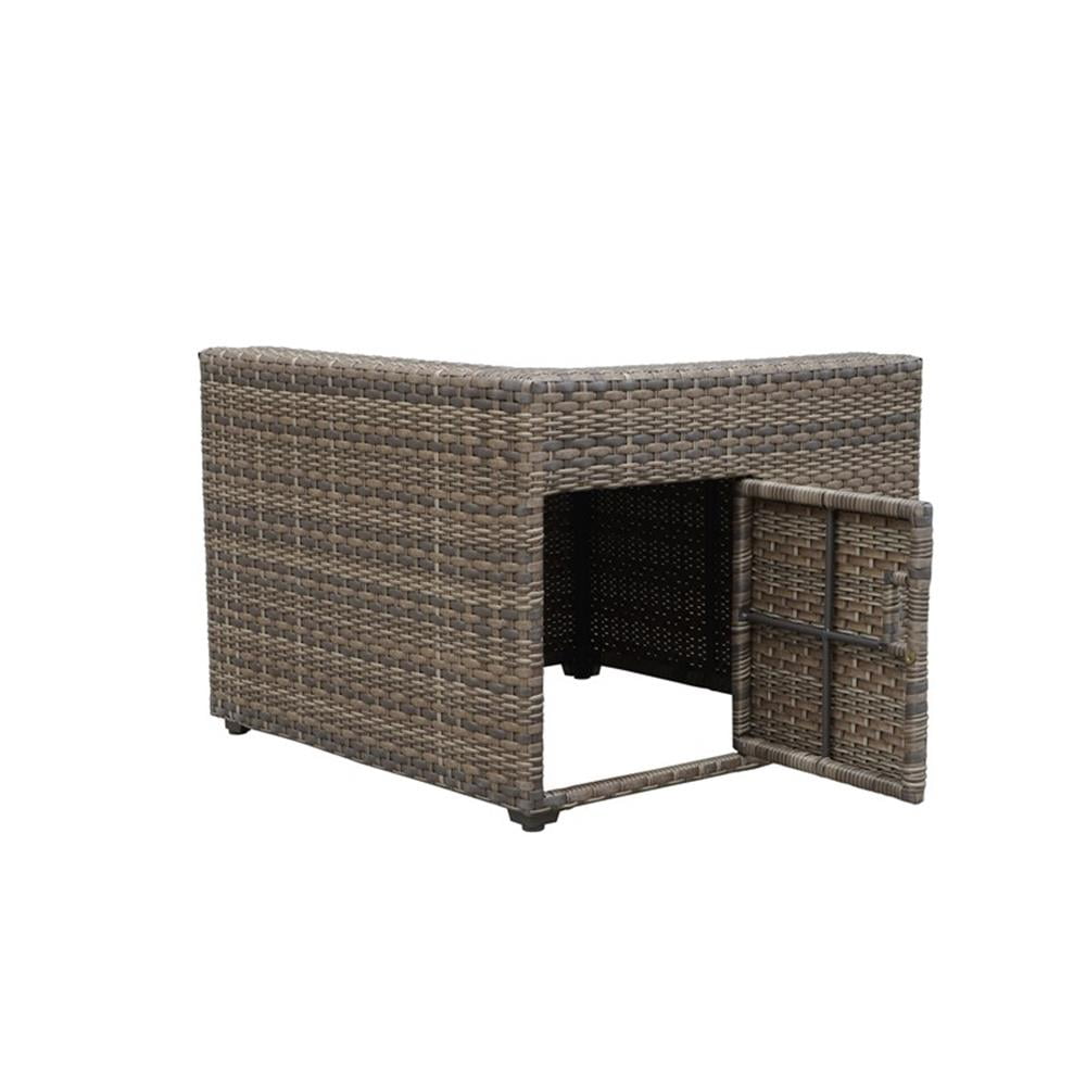 Bowery Hill Contemporary 7-Piece Wicker Sectional Set (Driftwood Gray, 7-Piece) ybcp9