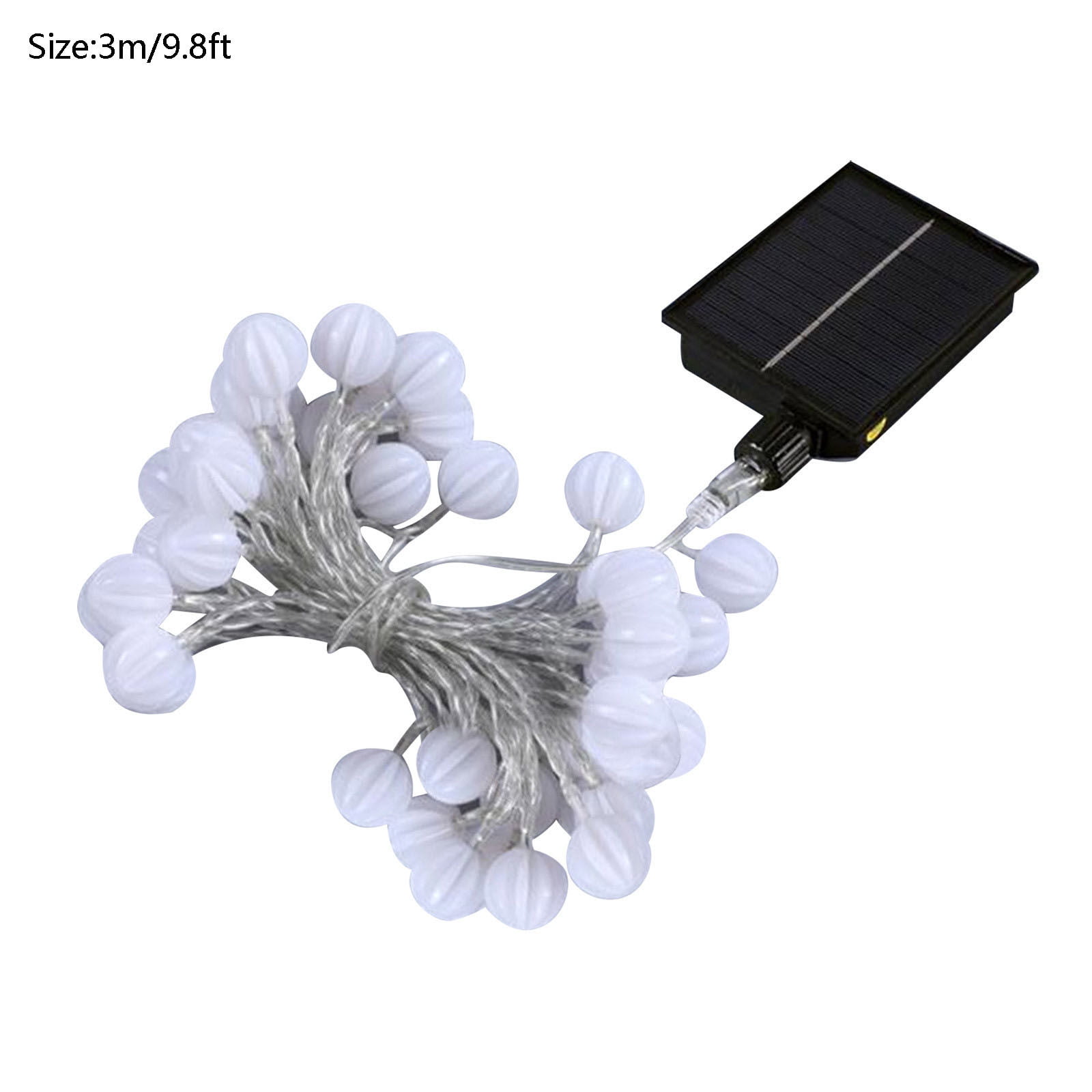 Bfogop Solar String Lights Outdoor Waterproof LED Globe Hanging Lights for Patio and Garden (White, 9.8 ft) igyr6