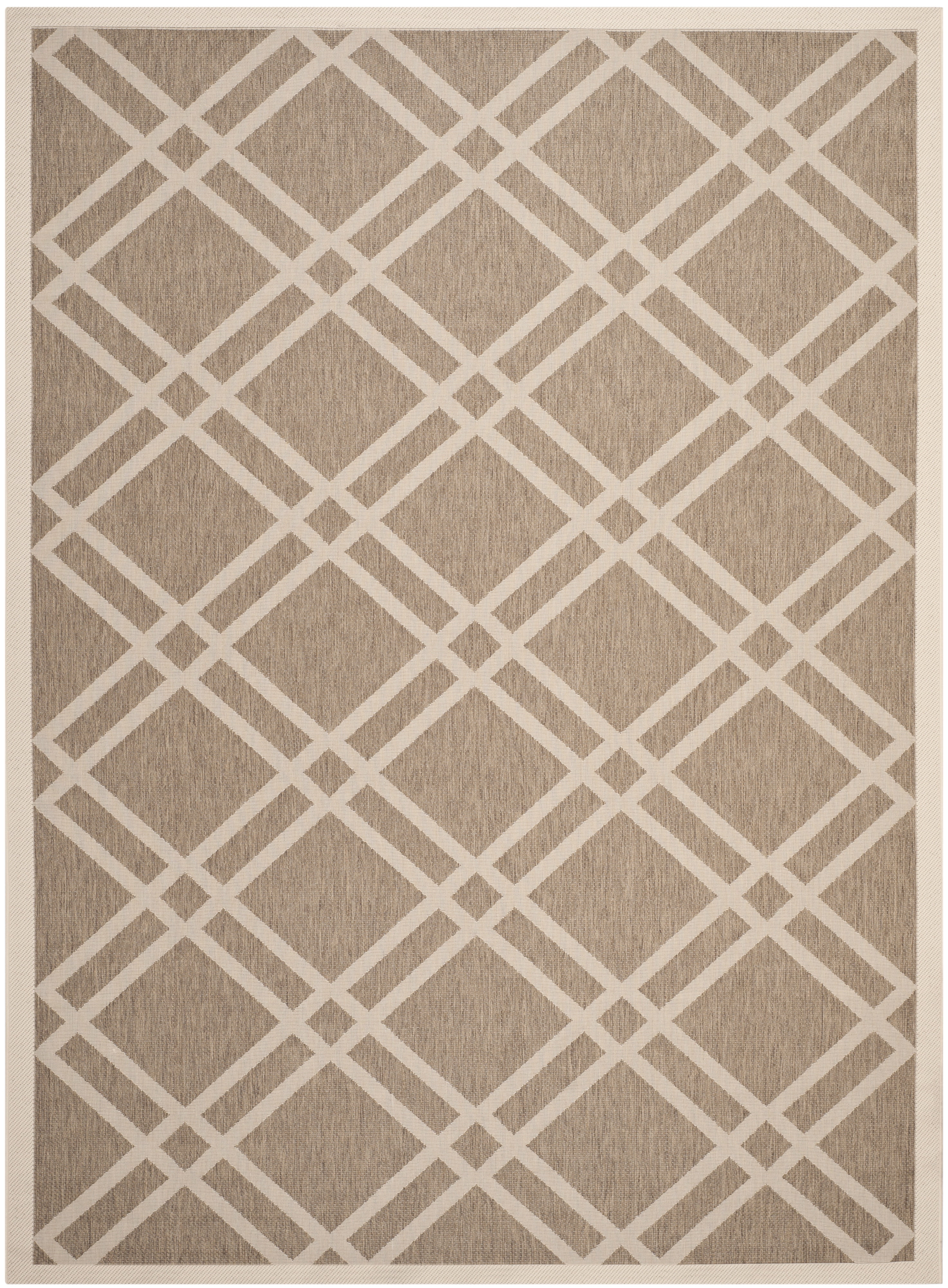 Safavieh Courtyard Jasper Geometric Indoor/Outdoor Area Rug (Brown/Bone, 5 ft 3 in x 7 ft 7 in) srv4q