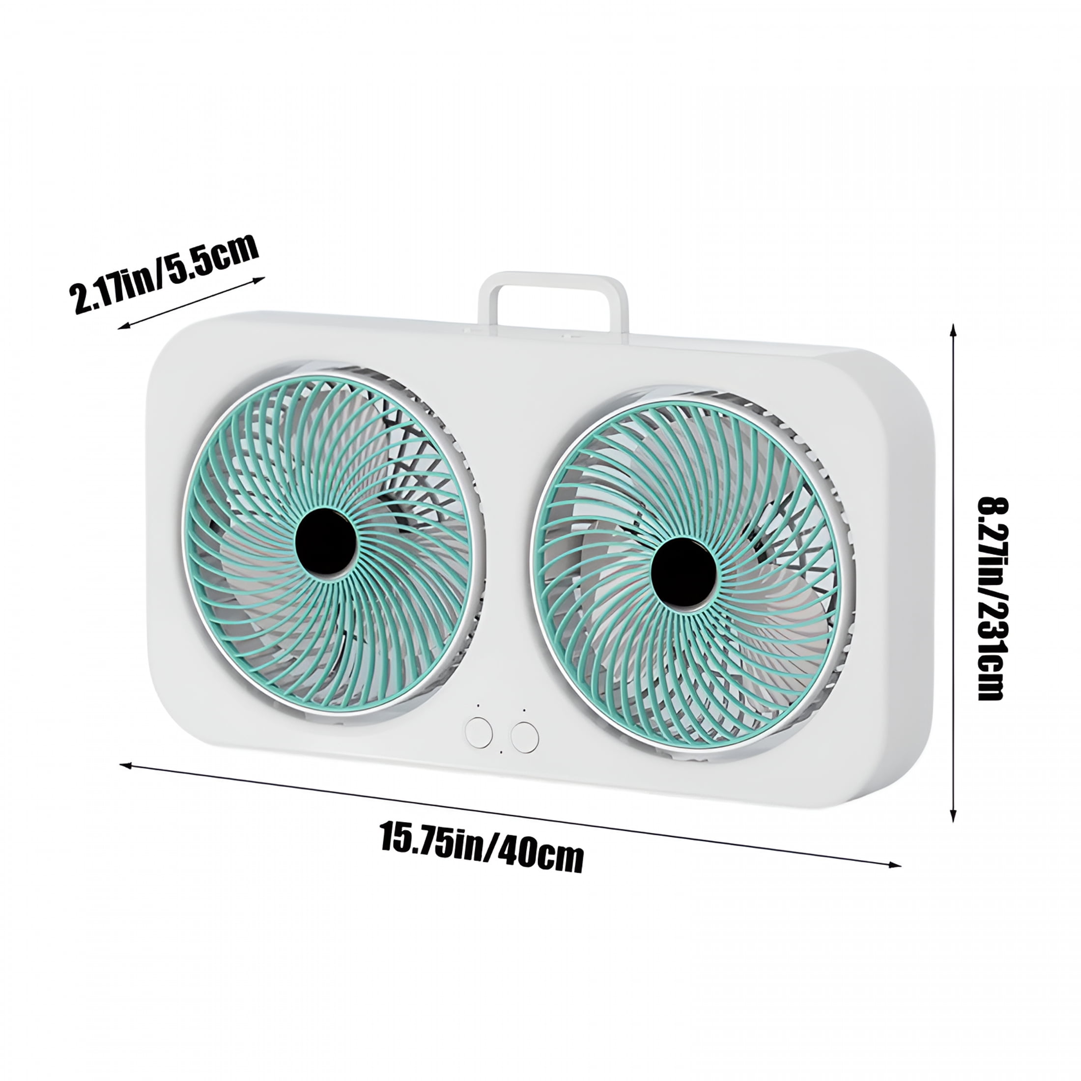 Hibibud Window Fan for Bedroom, Dual 180 Degree Rotating Heads, Energy-Efficient Air Circulation (Green, 15.7 in) b8mw4