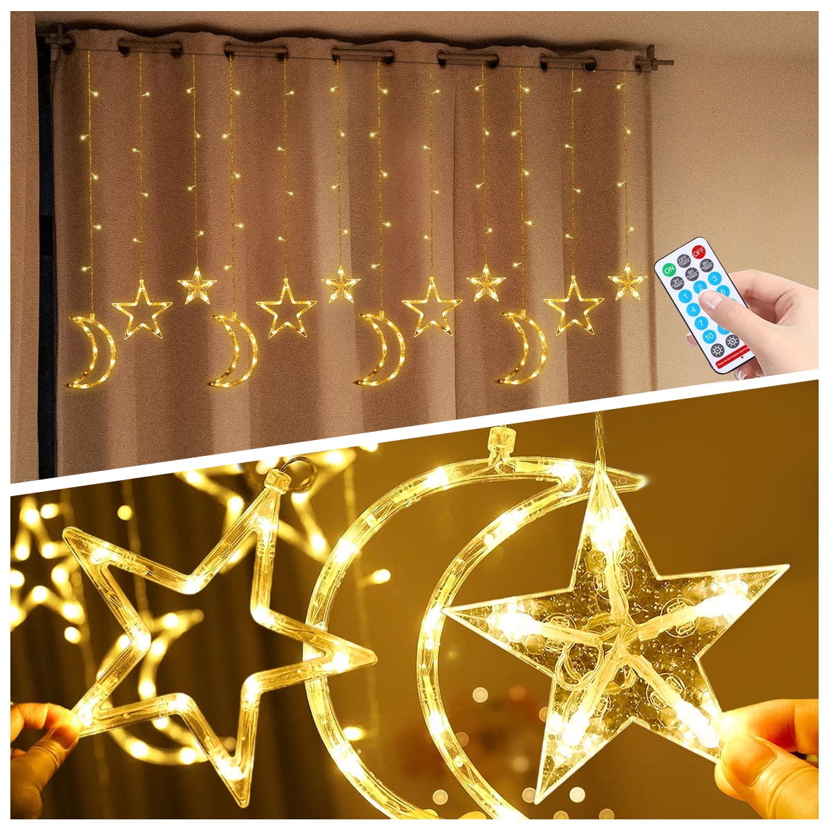 Rirool 138 LED Solar String Lights with Remote, Waterproof Fairy Lights for Outdoor Decor (Warm White, 12-Branch) vv97l