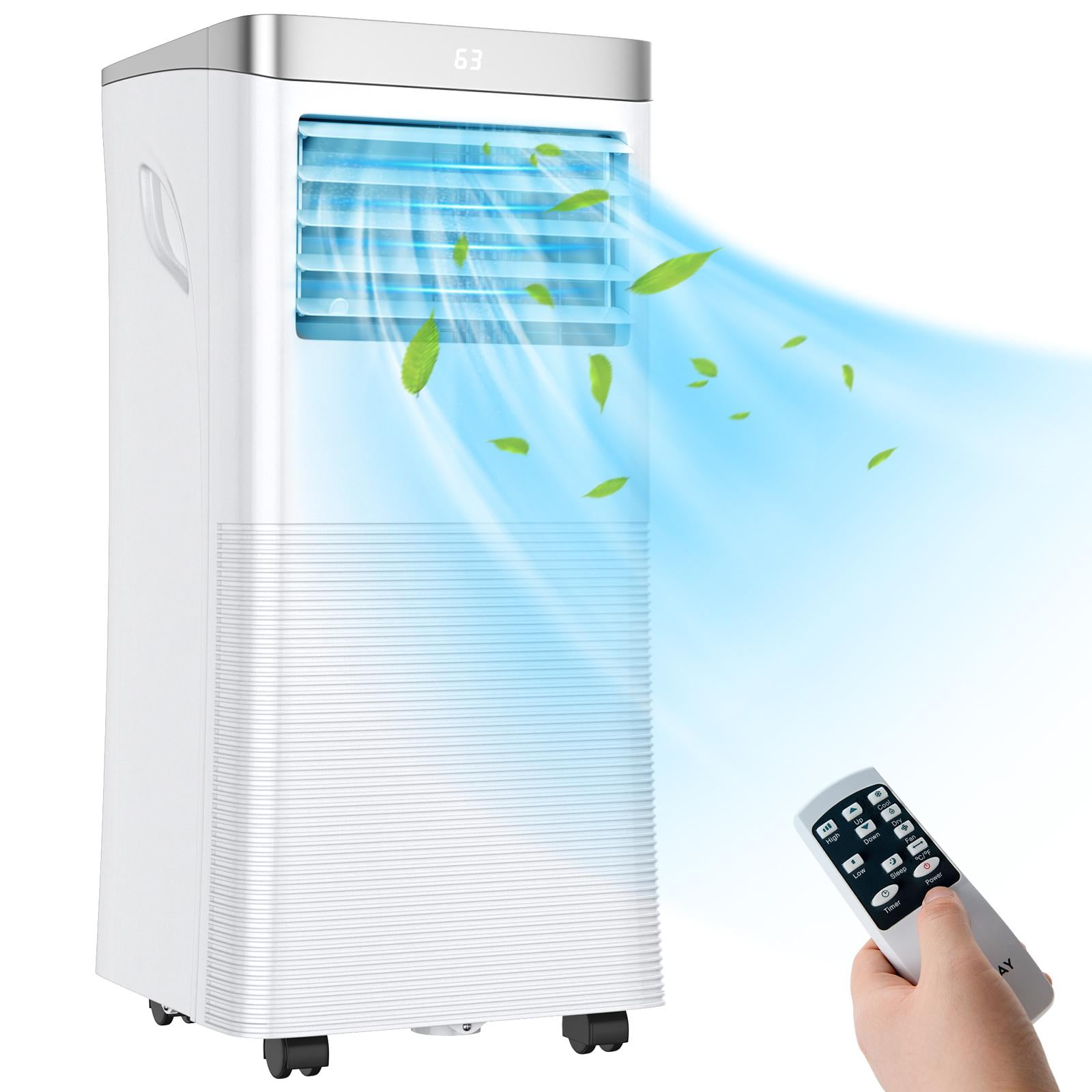 Giantex Portable Air Conditioner 3-in-1 Cooling Fan and Dehumidifier with Remote Control and Window Kit (White, 8000 BTU) q74ry