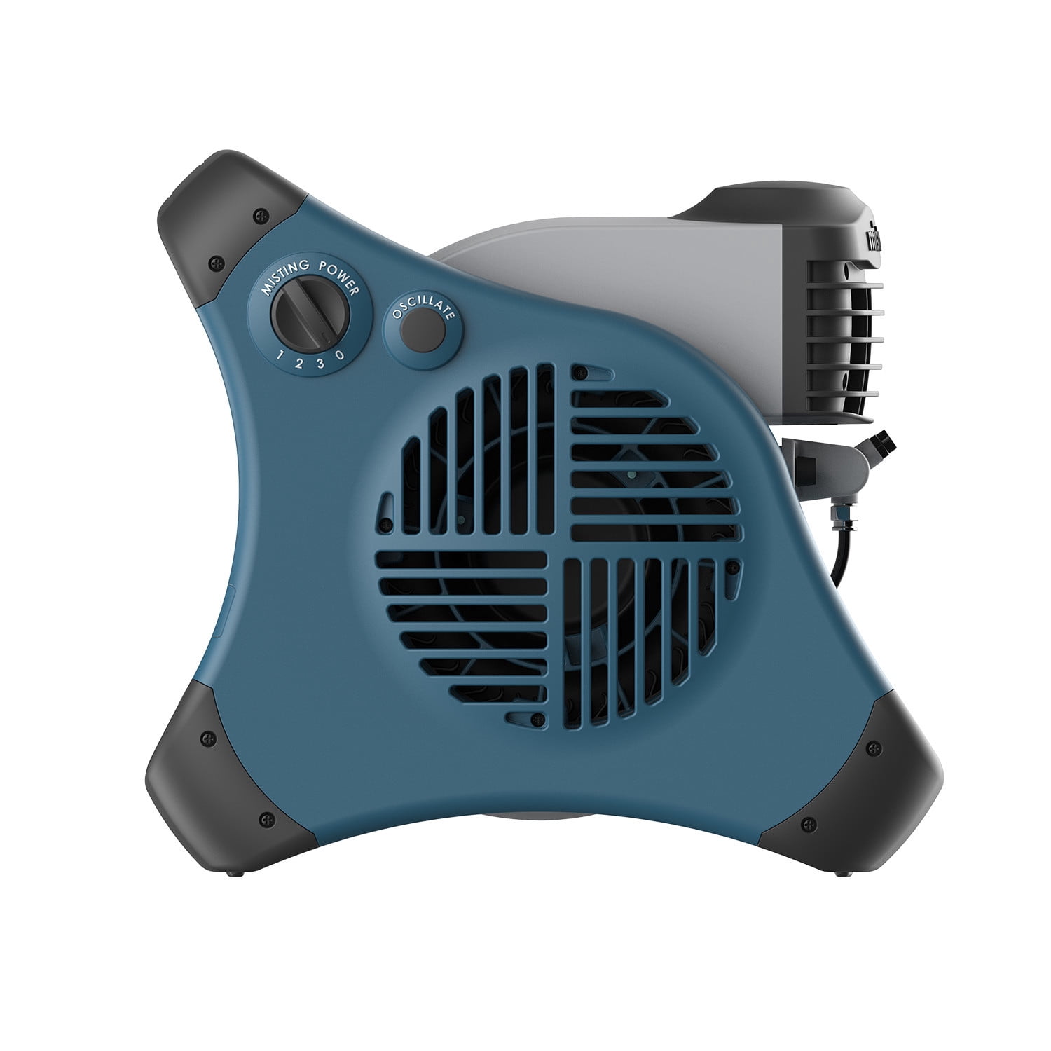 Lasko Misto Outdoor Misting Fan, Pivoting Patio Cooling Fan with 3 Speeds and GFCI Safety Cord (Blue, 15 in) uhryb