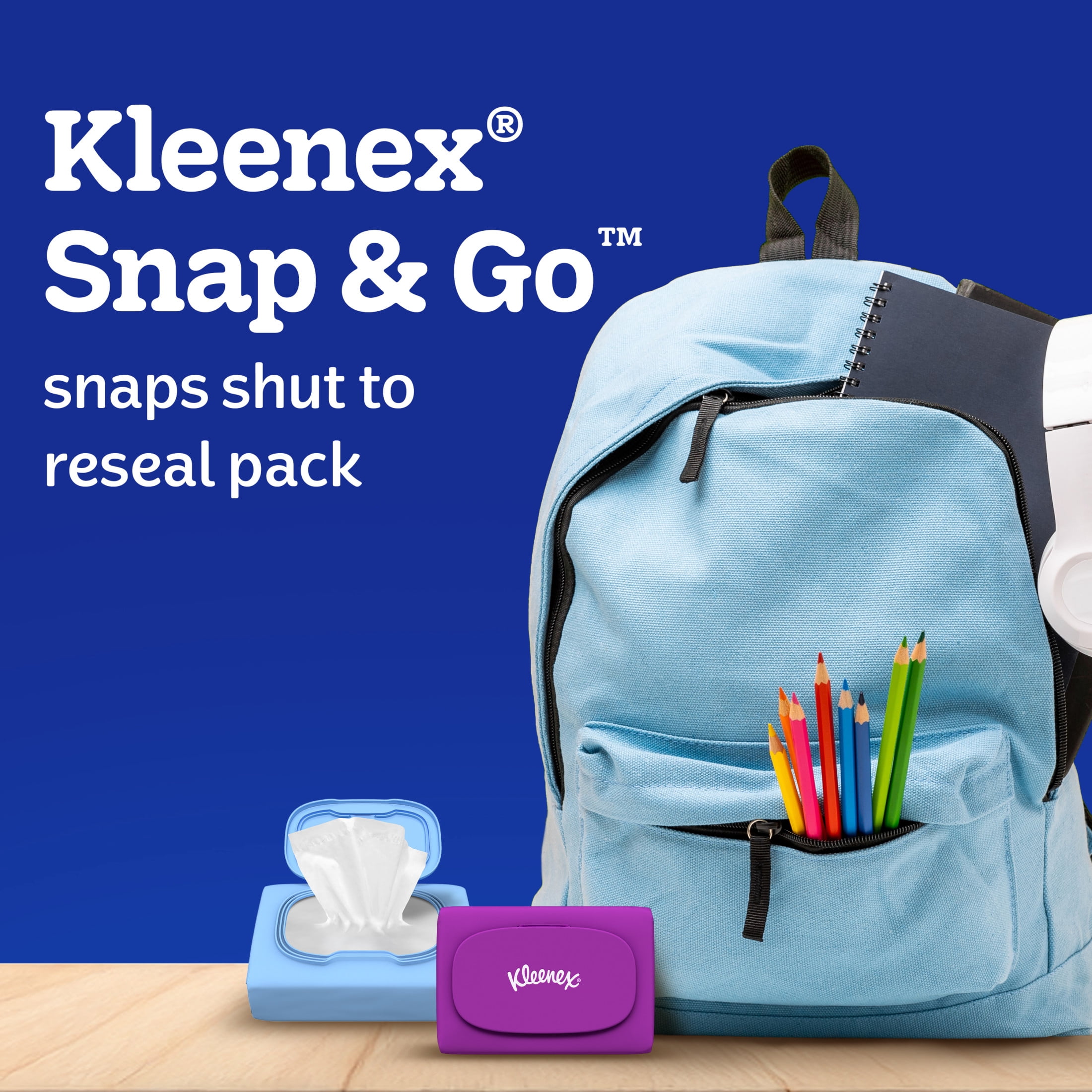 Kleenex Snap & Go Ultra Soft 3-Ply Facial Tissues (White, 4 Pack, 100 Tissues Total) 753mg