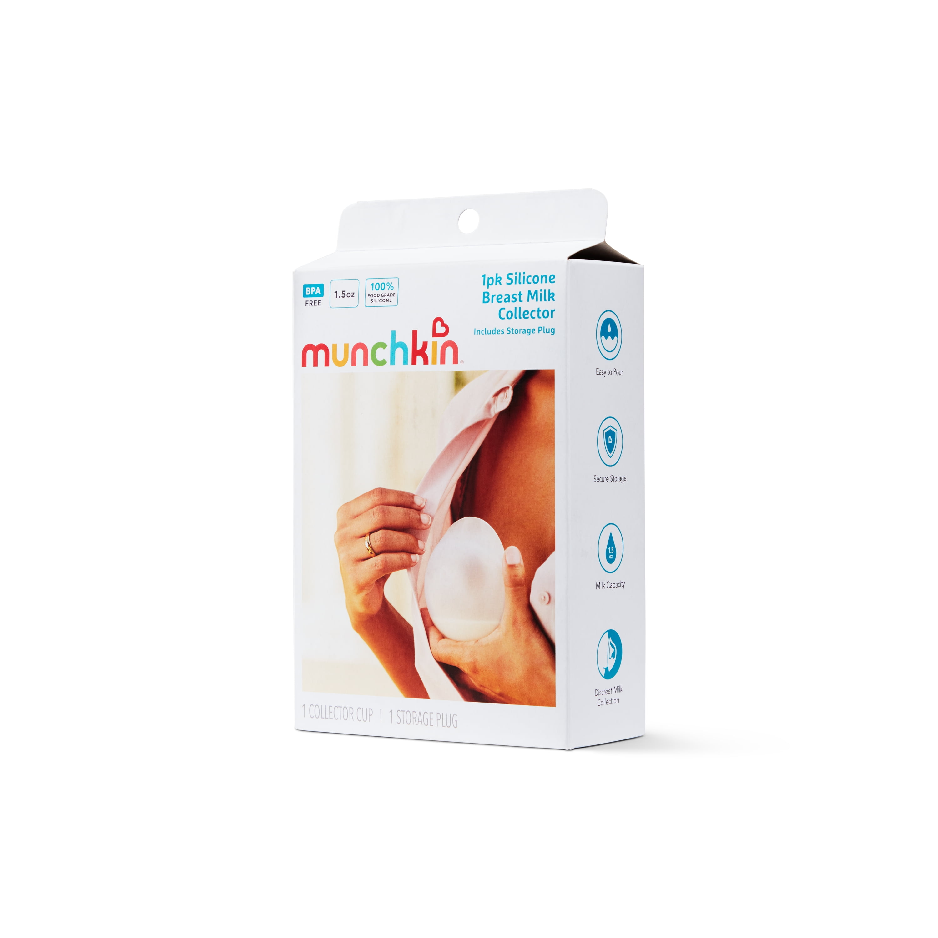 Munchkin Breast Milk Wearable Silicone Collector Cup (Clear, 1.5 oz) 6vb9o