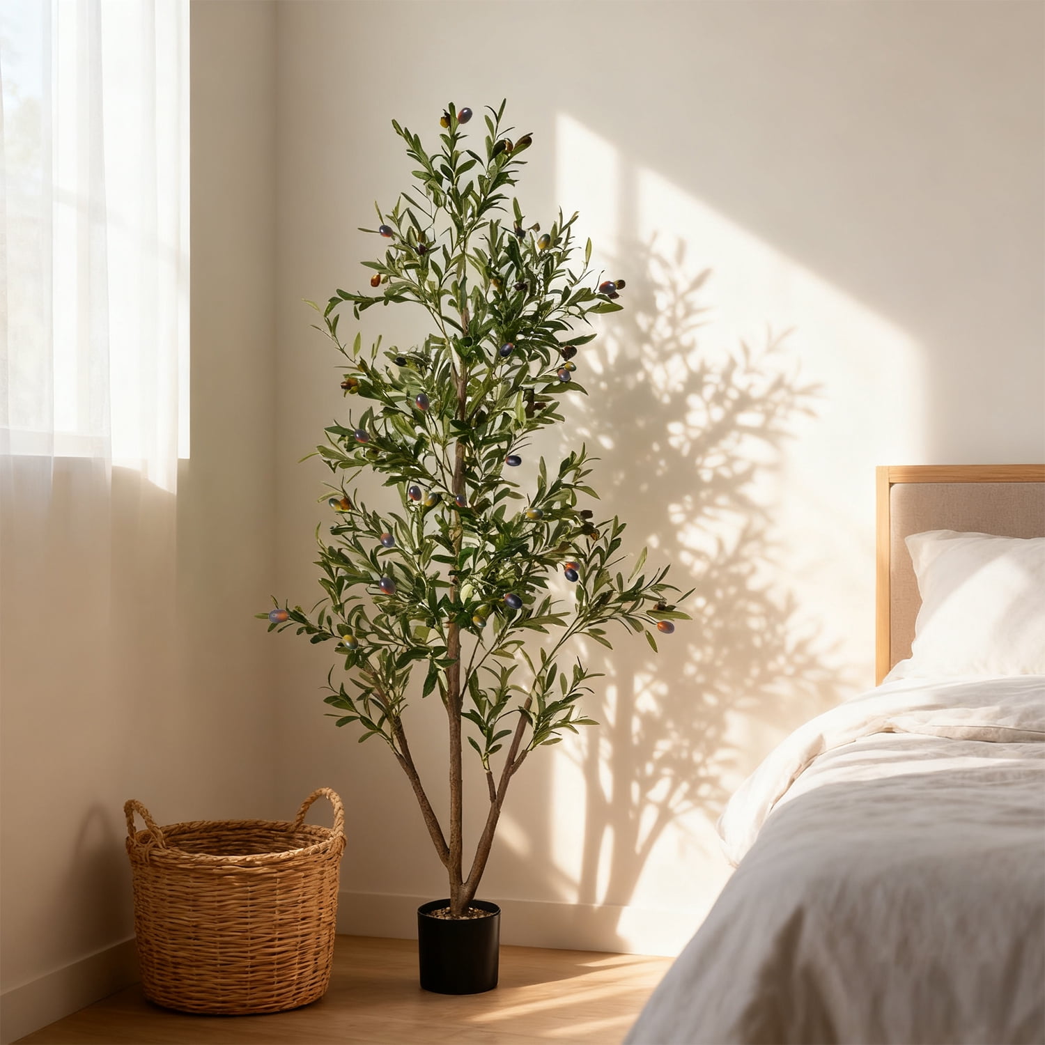 NOVAROOT 6FT Artificial Olive Tree, Lifelike Faux Potted Plant for Indoor and Covered Outdoor Decor (6 ft) xsgyx