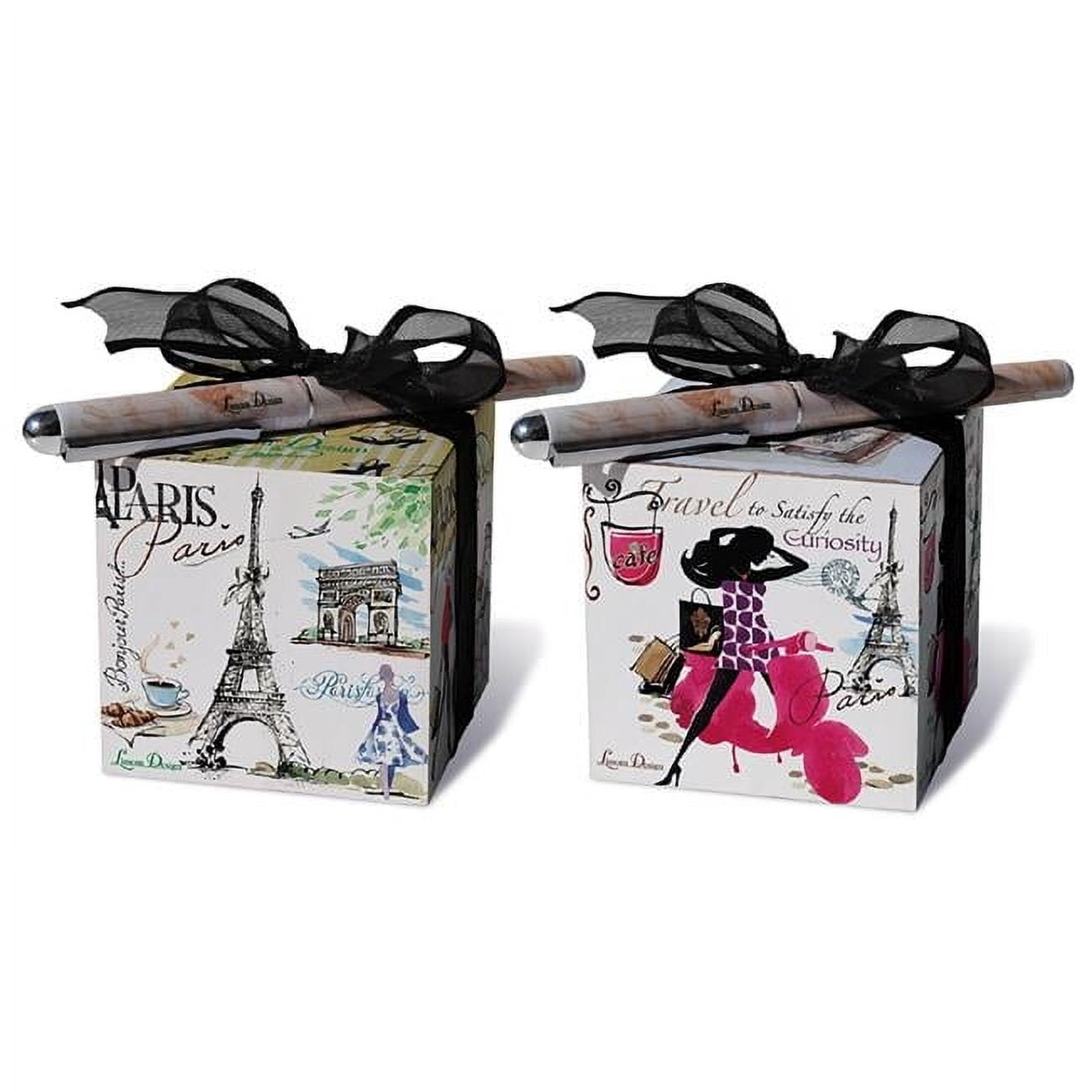 Lissom Design French Accents Paper Block and Pen Set (Floral, 1 Set) x1wpu
