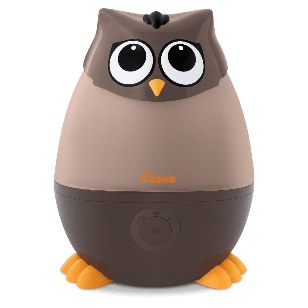 Crane Adorables Ultrasonic Cool Mist Humidifier, Owl Design, Aroma Diffuser (Brown, 0.5 gal) 104nw