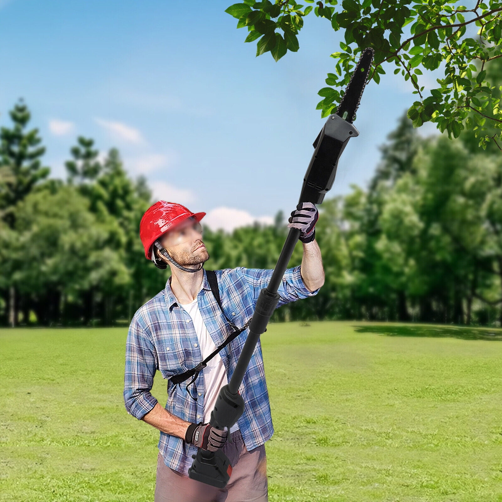 Generic Electric Pole Chain Saw Cordless Tree Branch Trimmer (Black, 4.1 ft) guvap