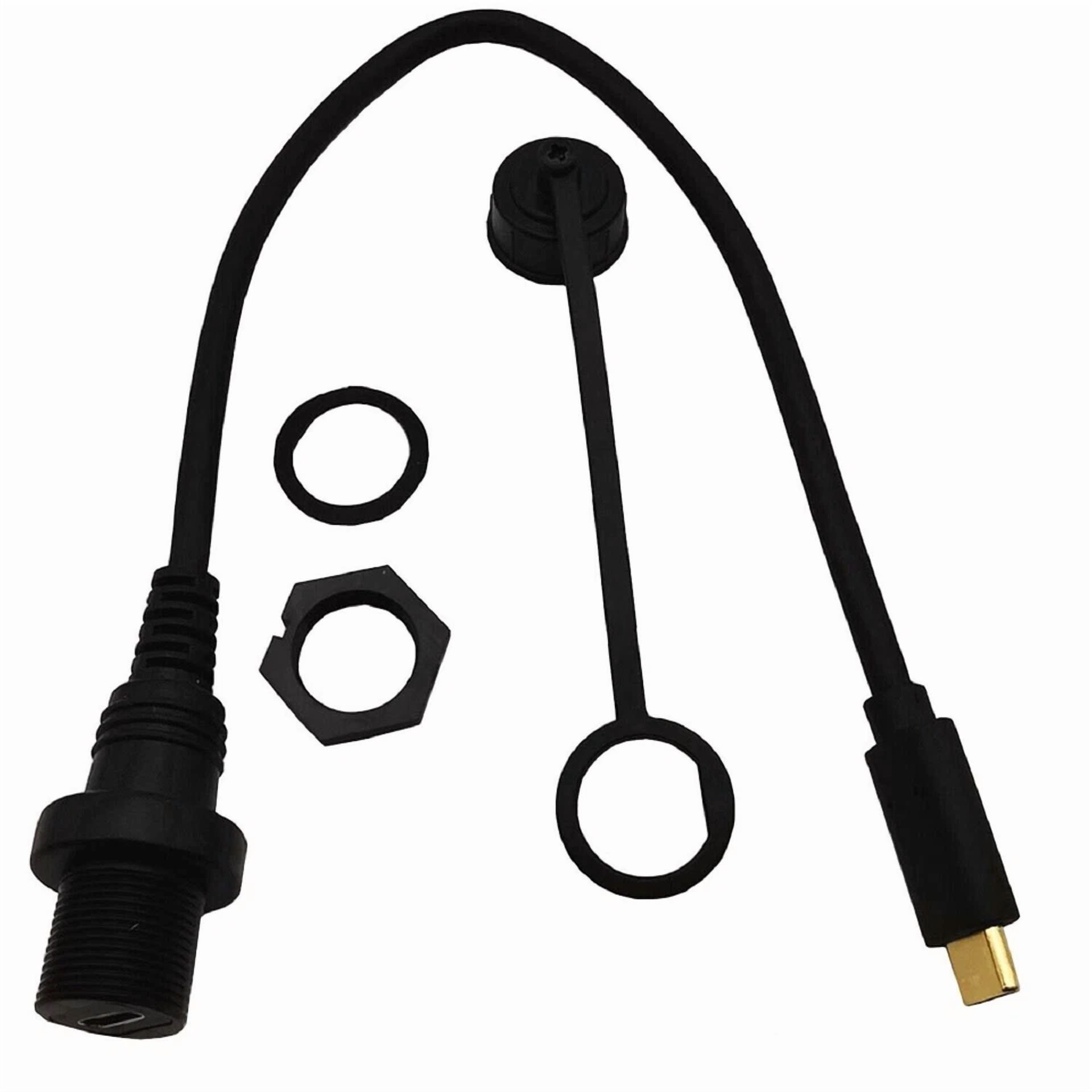 Rhea USB 3.1 Type-C Extension Cable Male to Female Waterproof Dashboard Mount (3 ft) czial