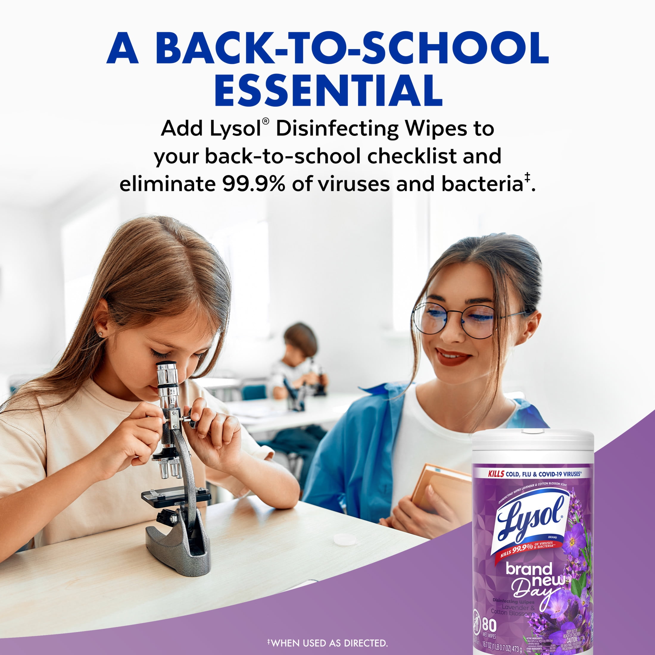 Lysol Multi-Surface Disinfectant Cleaning Wipes, Lavender & Cotton Blossom Scent (80 Count) 0hd51