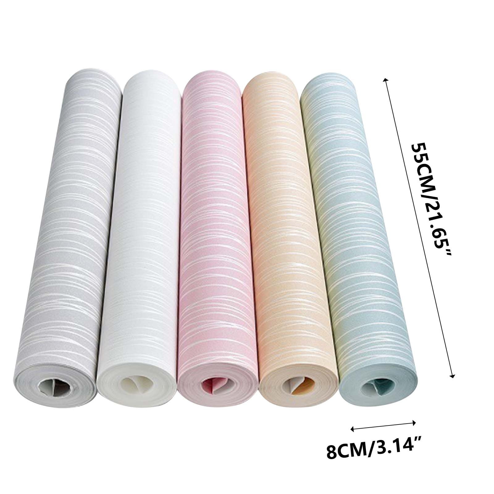 Lksixu Embossed Stripes Wallpaper, 3D Textured Peel and Stick Contact Paper for Home Decor (Pink, 21 in x 33 ft) g40f2