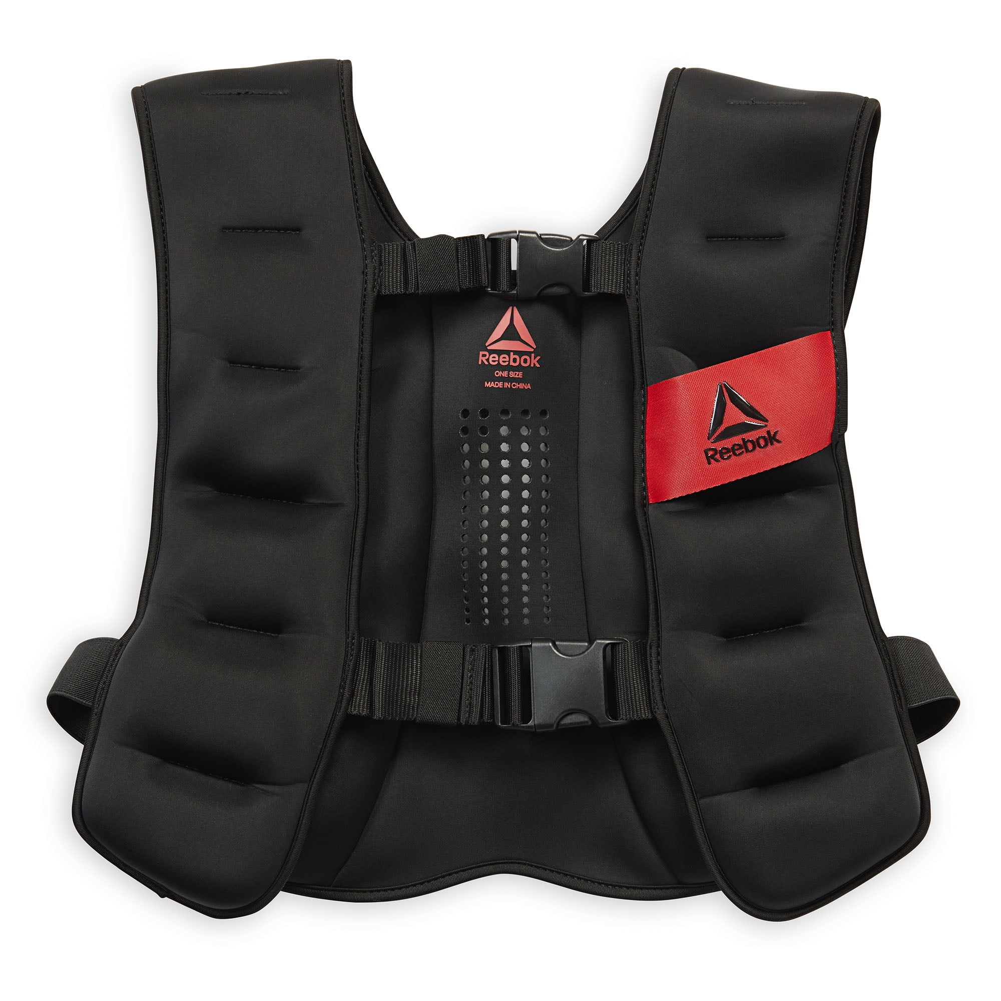 Reebok Delta Weighted Vest for Strength Training and Cardio (Black, 12 lb) 1xnhn