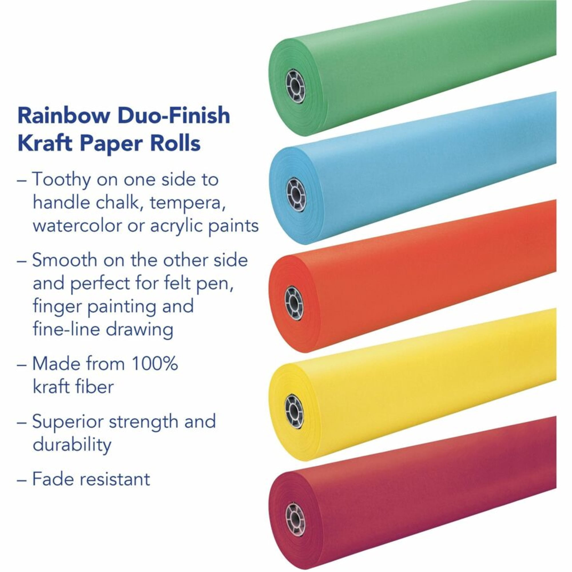 Pacon Rainbow Duo-Finish Kraft Paper Roll (Emerald, 36 in x 1000 ft) 1u13z