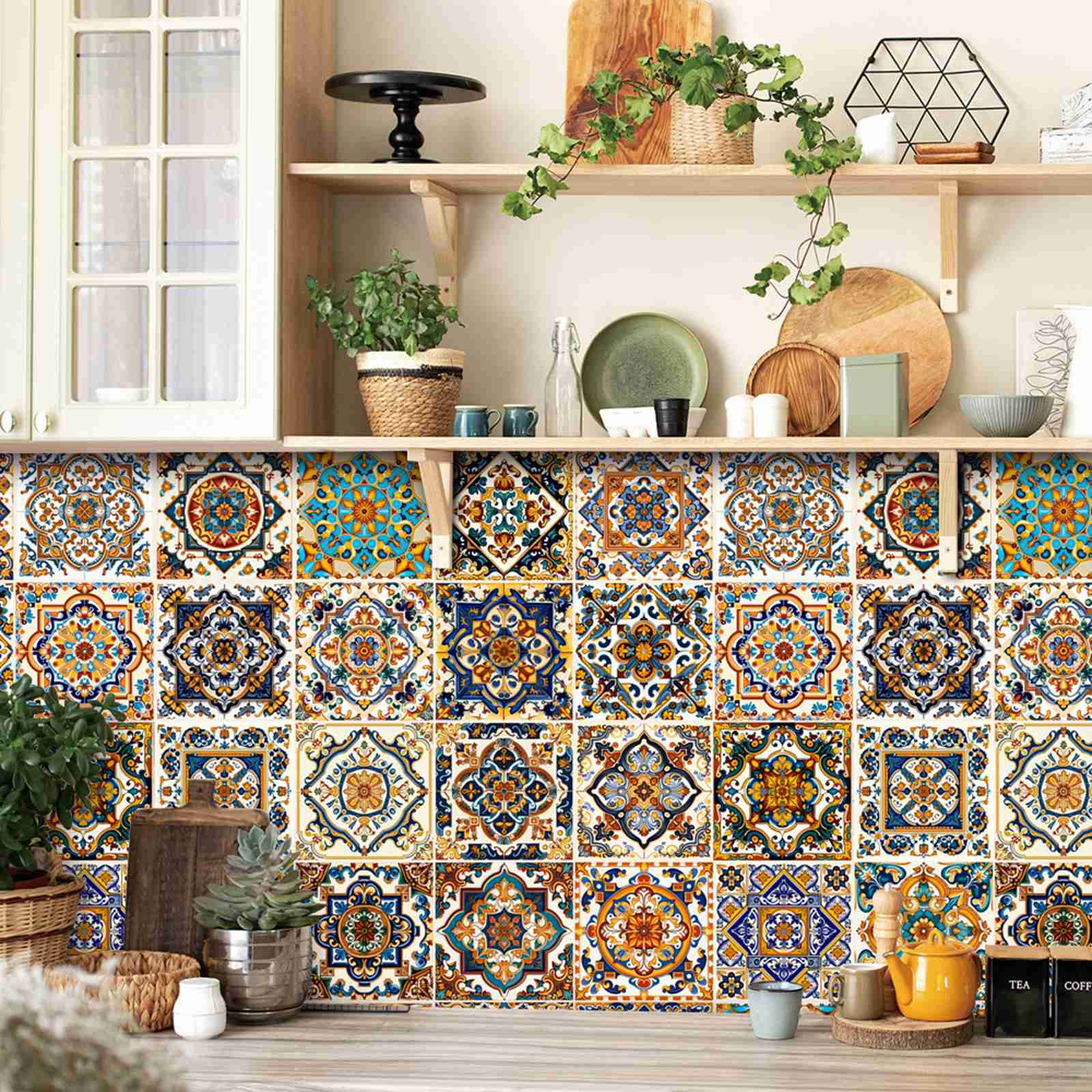 Orchip Peel and Stick Wall Tile Decals, Waterproof PVC Backsplash Stickers for Kitchen and Bathroom (24 Pack, 6x6 in) mul22
