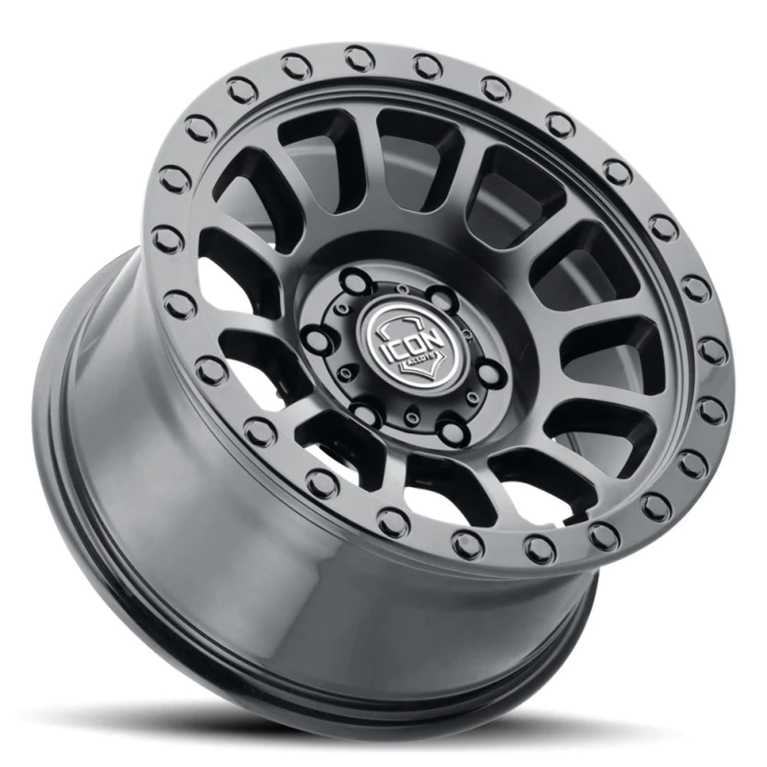 ICON Hulse Wheel 17 x 8.5 in 6 x 5.5 Bolt Pattern 0mm Offset (Double Black) krwn4